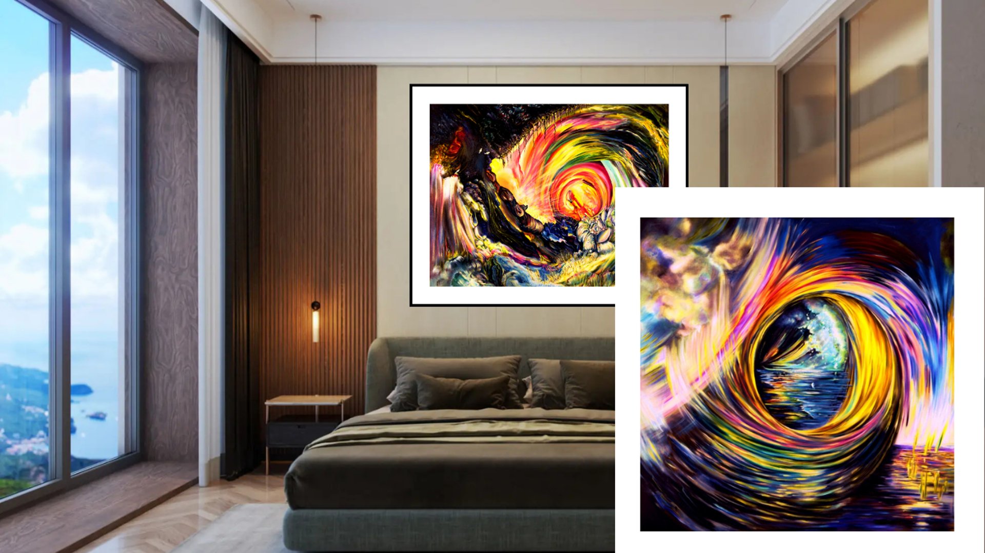 Abstract wave art series prints on canvas by Maya Britan I Am One ART