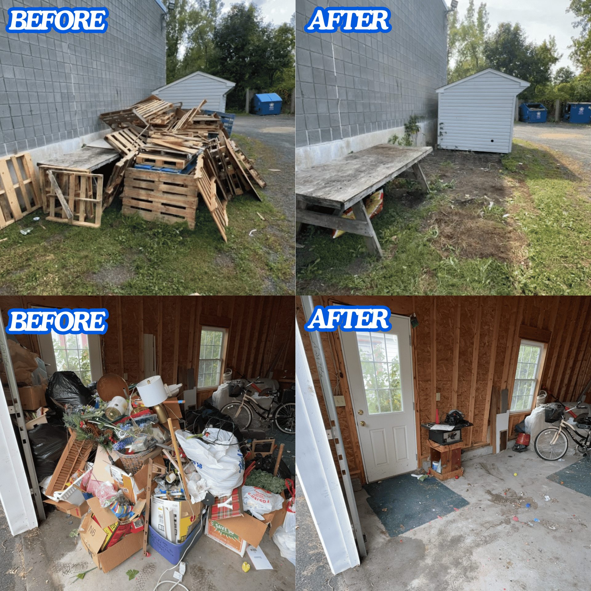 Clearing clutter during professional junk removal service