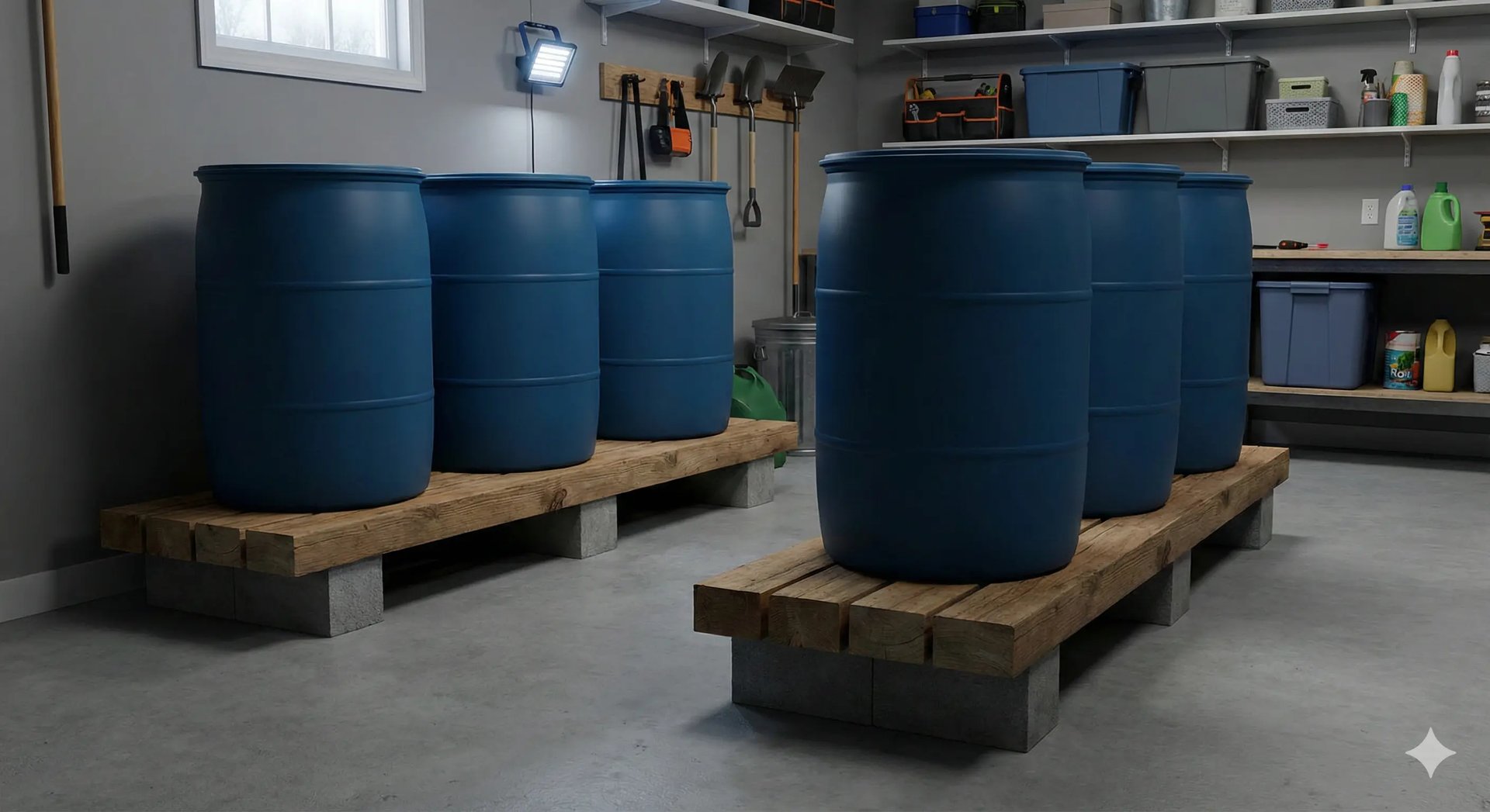 water-storage-barrels-in-basement