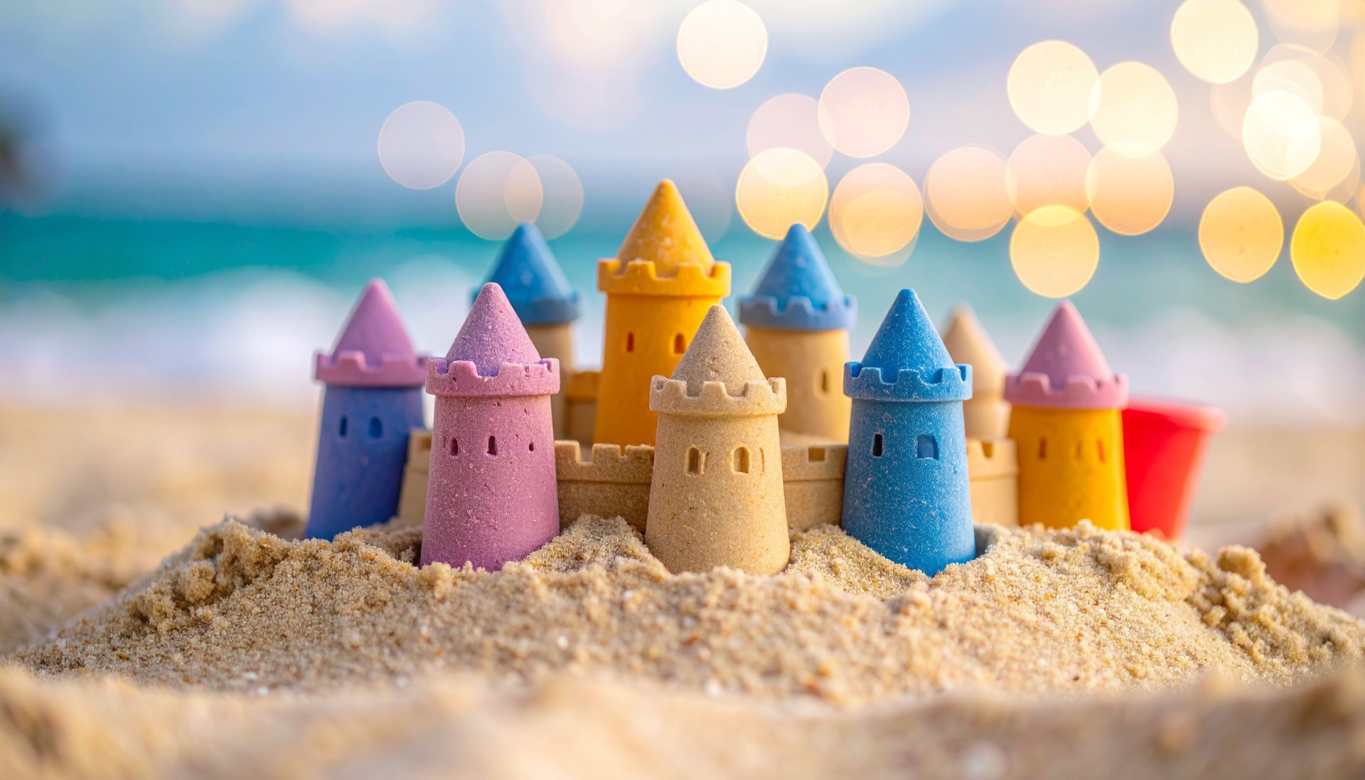 a child playing in the sand