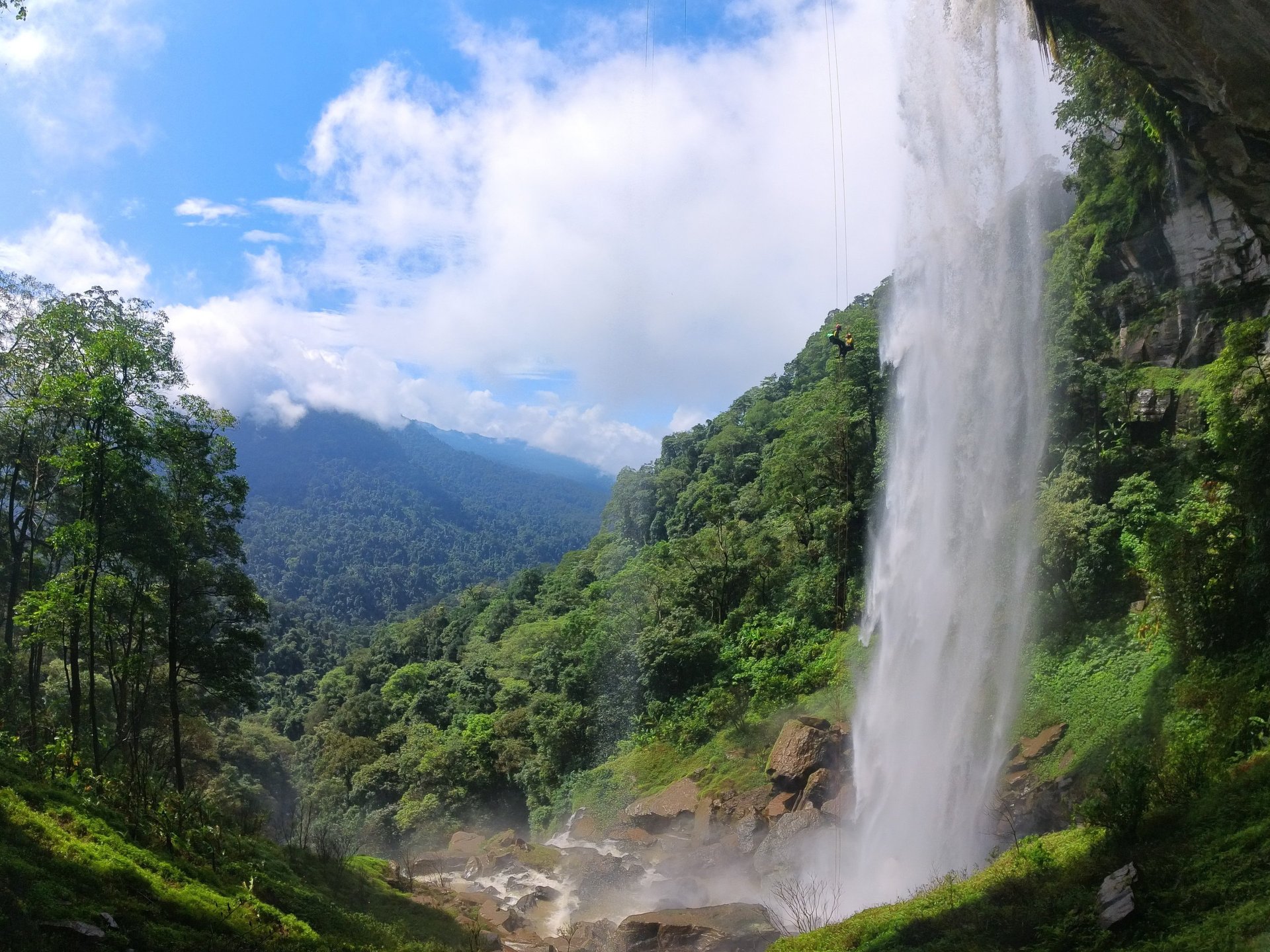 waterfalls on mountain