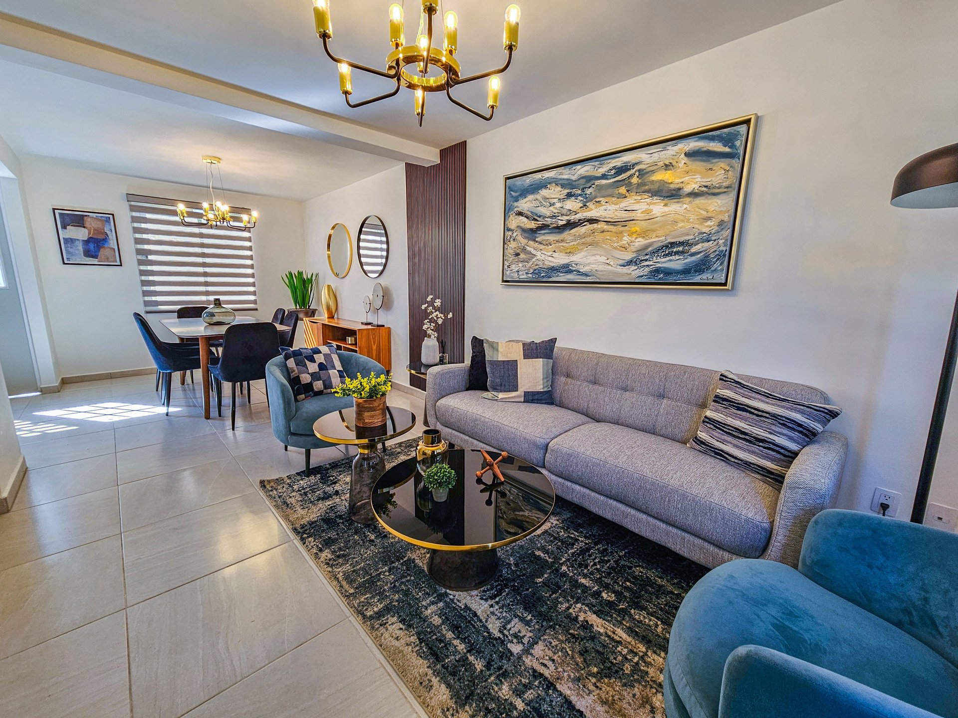 an abstract photo of a curved building with a blue sky in the background