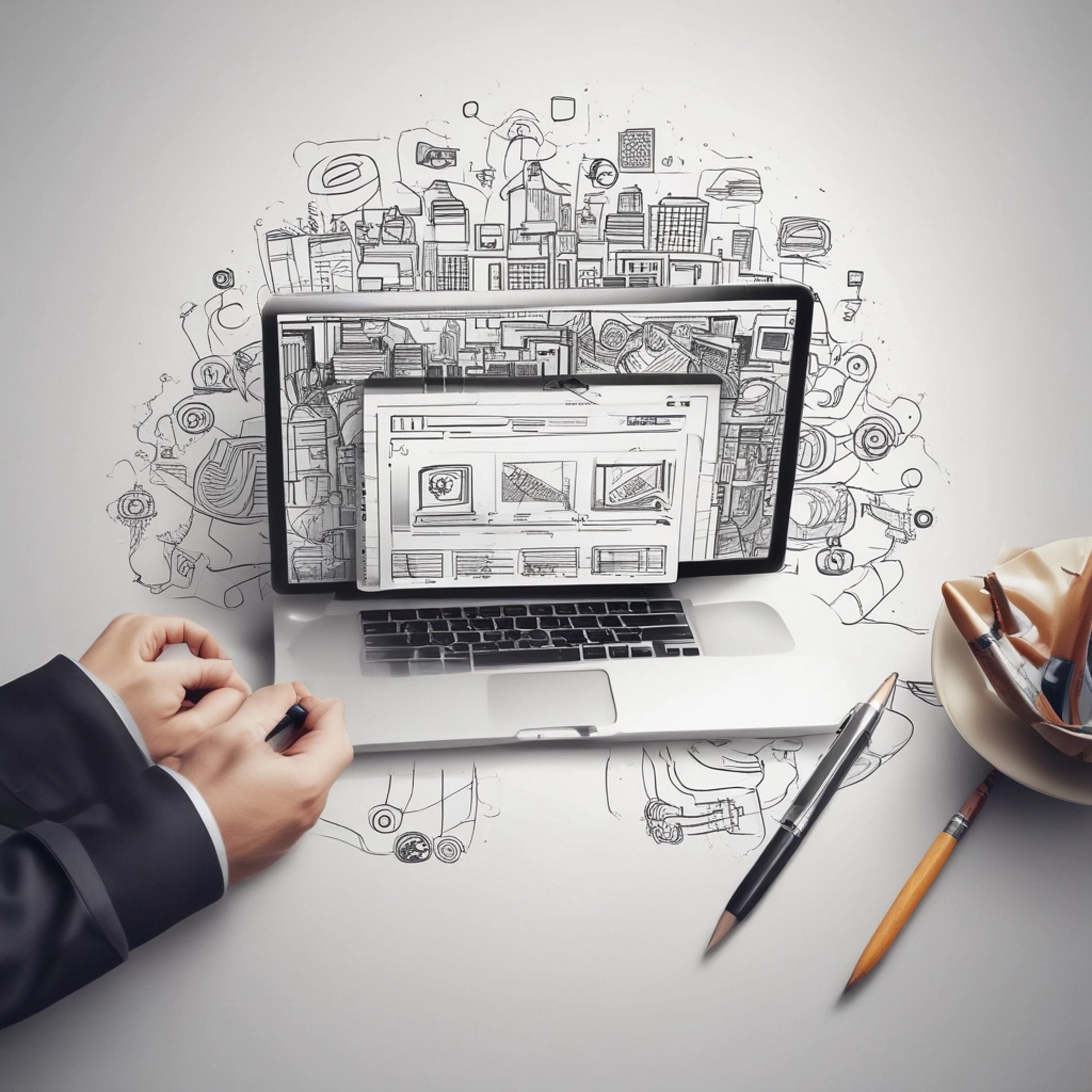 Web tasarım, SEO uyumlu web tasarım ve e-ticaret sitesi kurulumu için planlama, tasarım ve yayına alma sürecini gösteren çalı