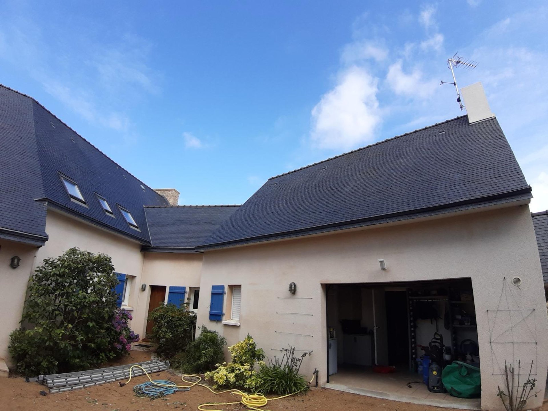 a group of wooden chairs