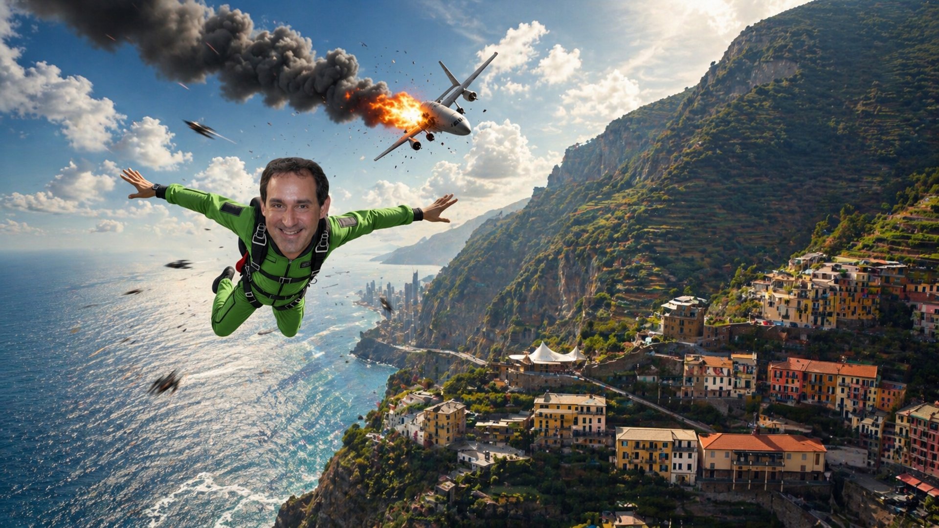 high angle photo of buildings on mountain slope