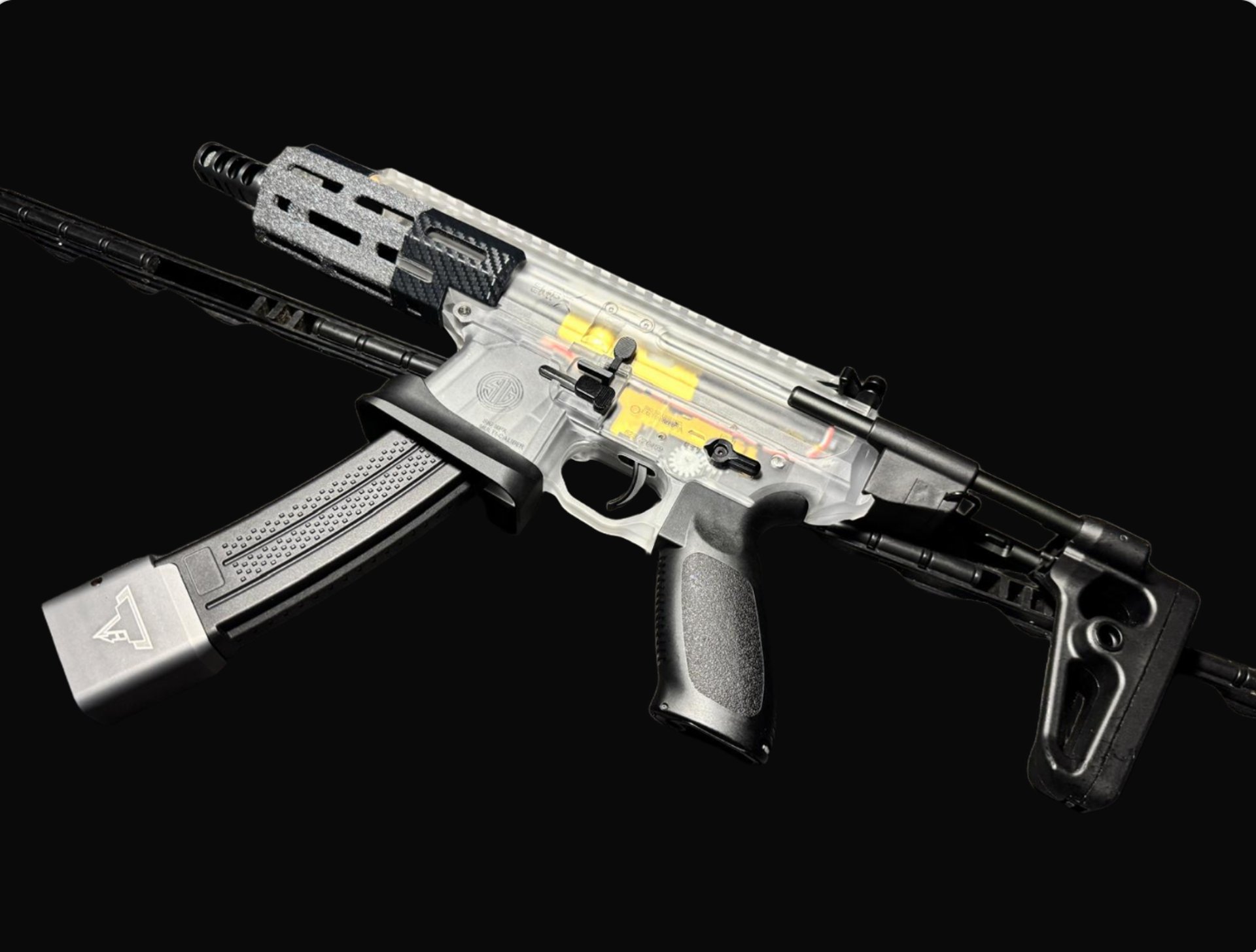 an abstract photo of a curved building with a blue sky in the background