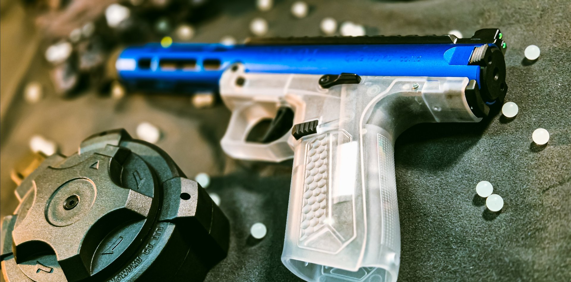 an abstract photo of a curved building with a blue sky in the background