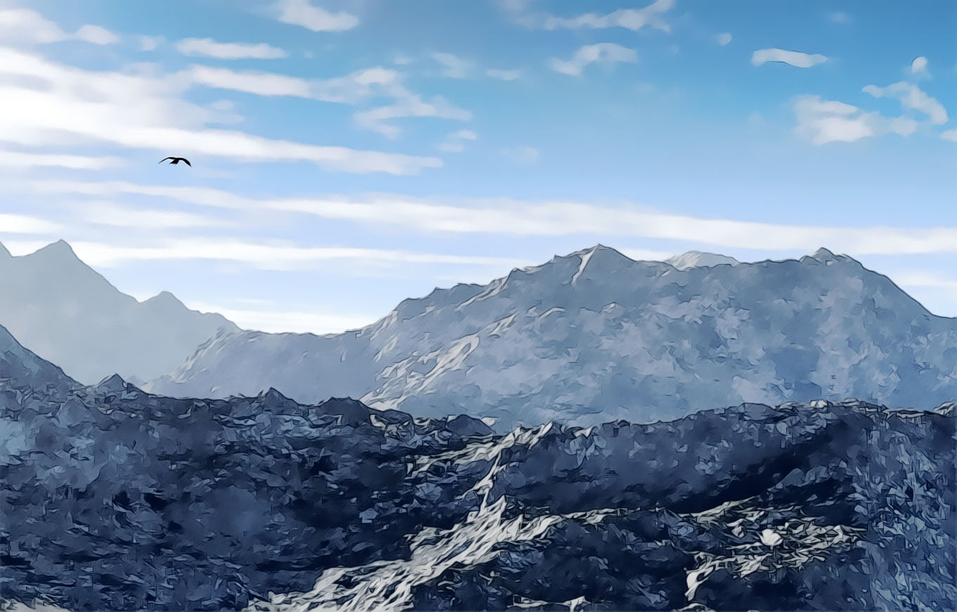 mountain range under blue sky