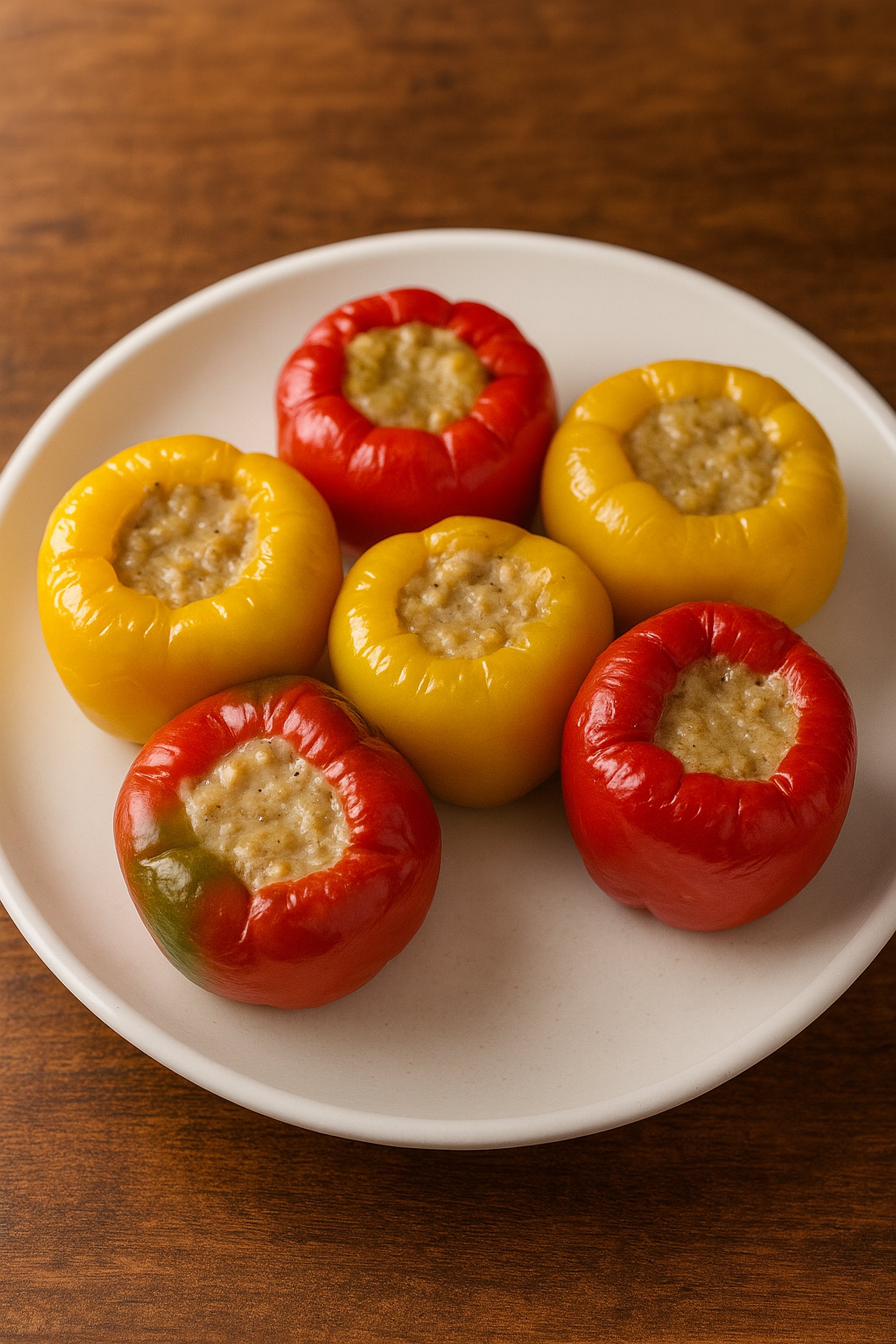 a stack of colorful peppers sitting on top of each other