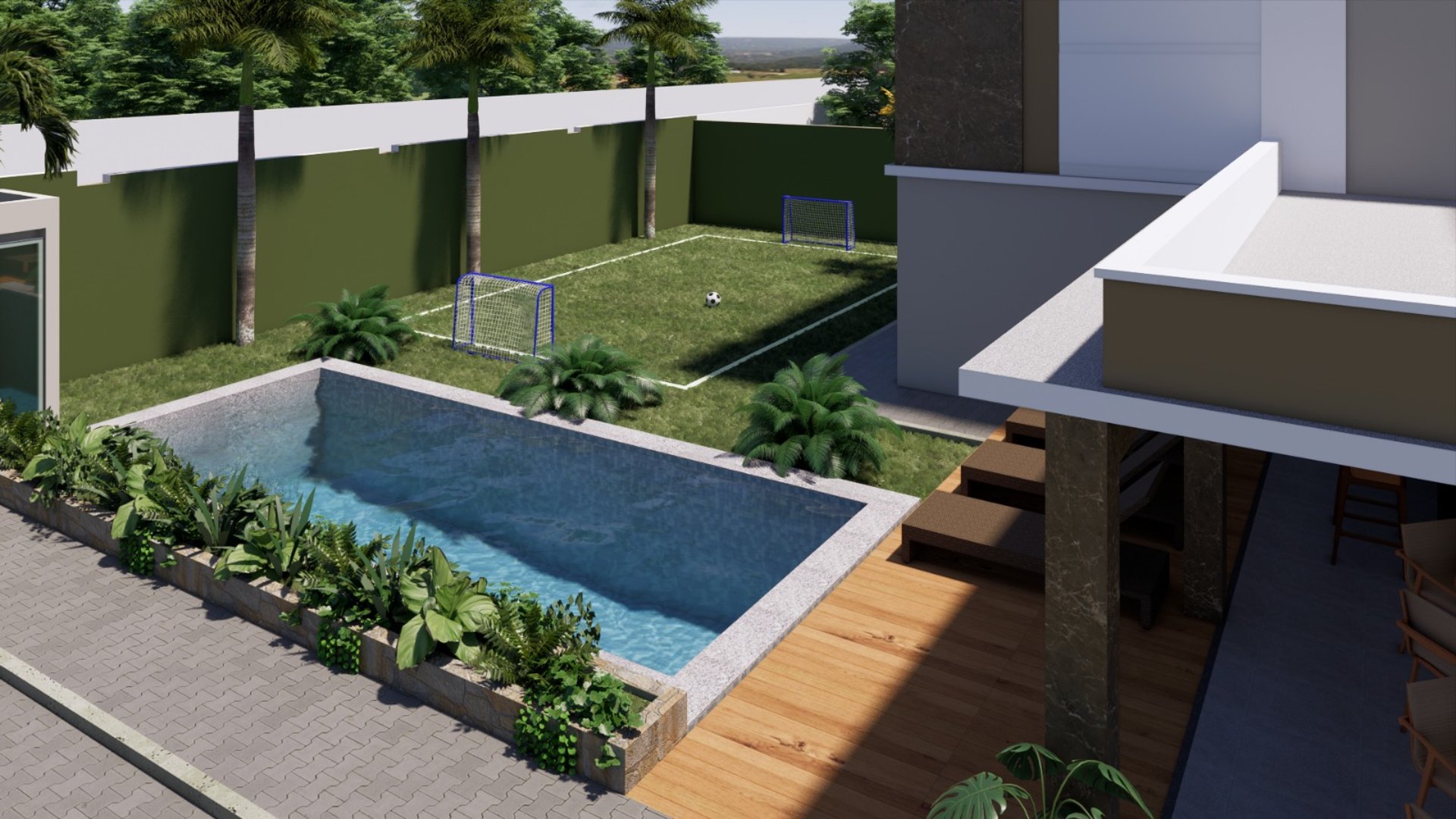 an abstract photo of a curved building with a blue sky in the background