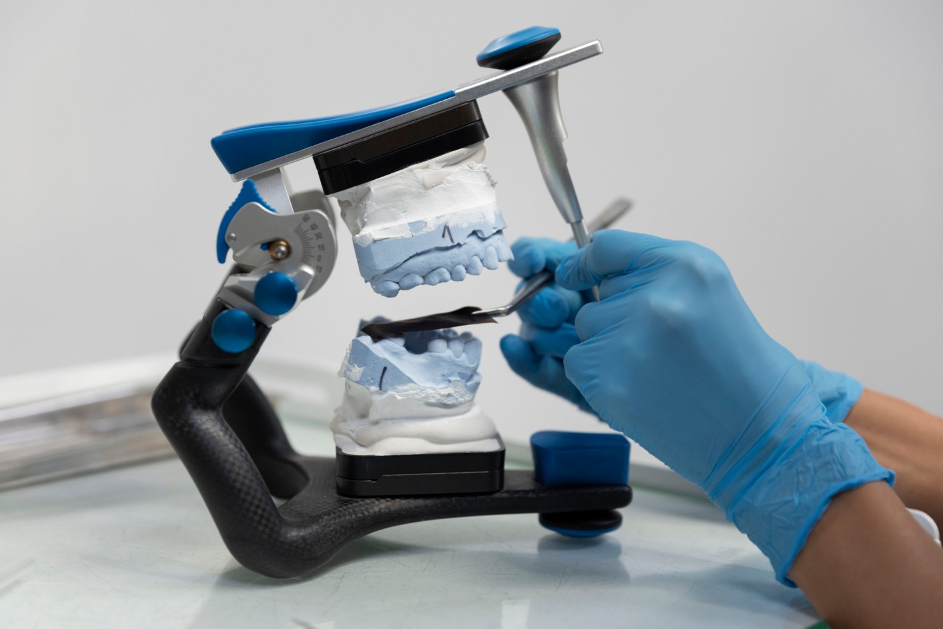 a dentist examining a patient