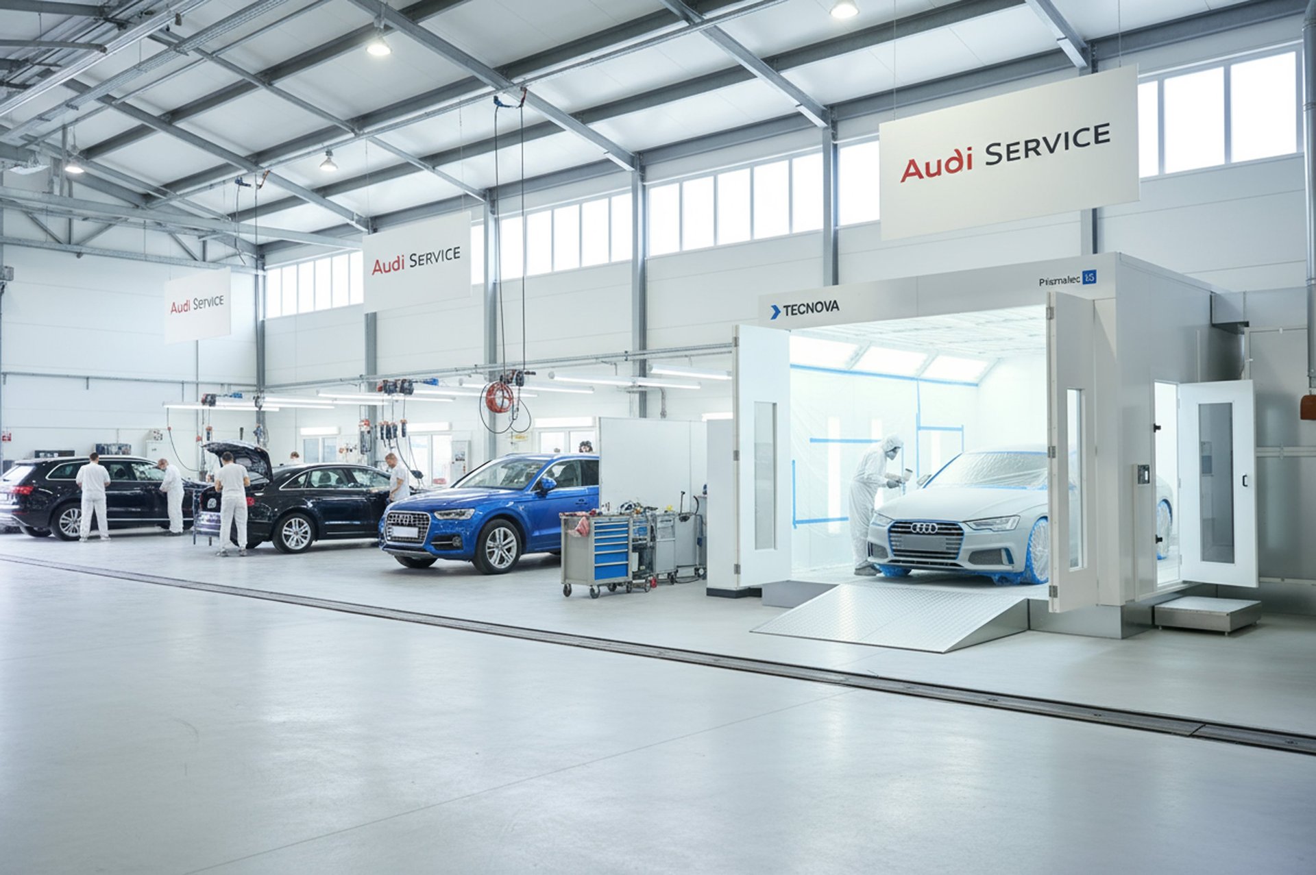 an abstract photo of a curved building with a blue sky in the background