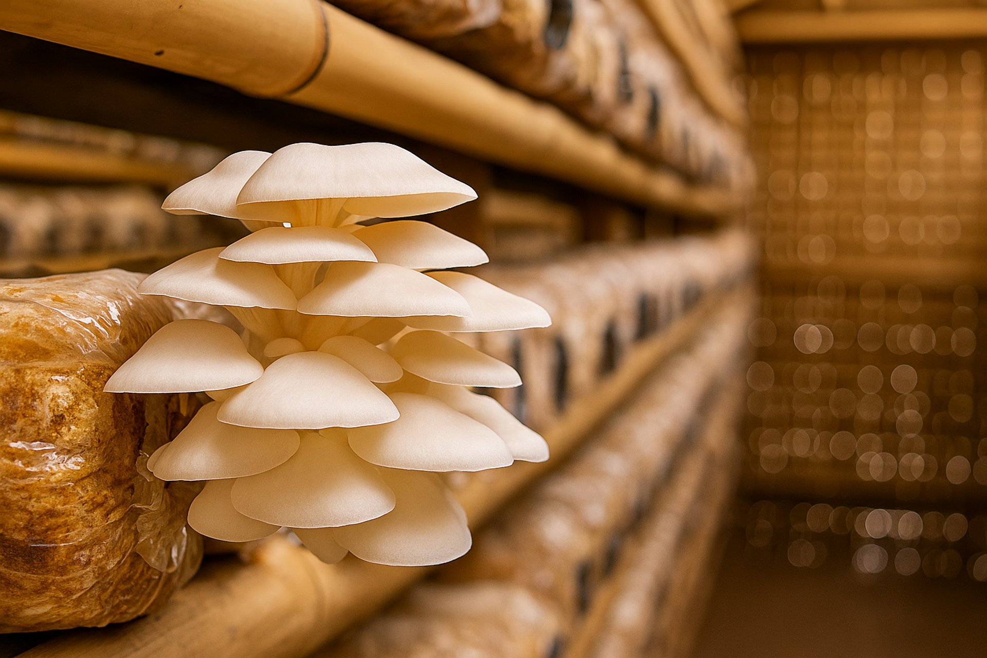 an abstract photo of a curved building with a blue sky in the background