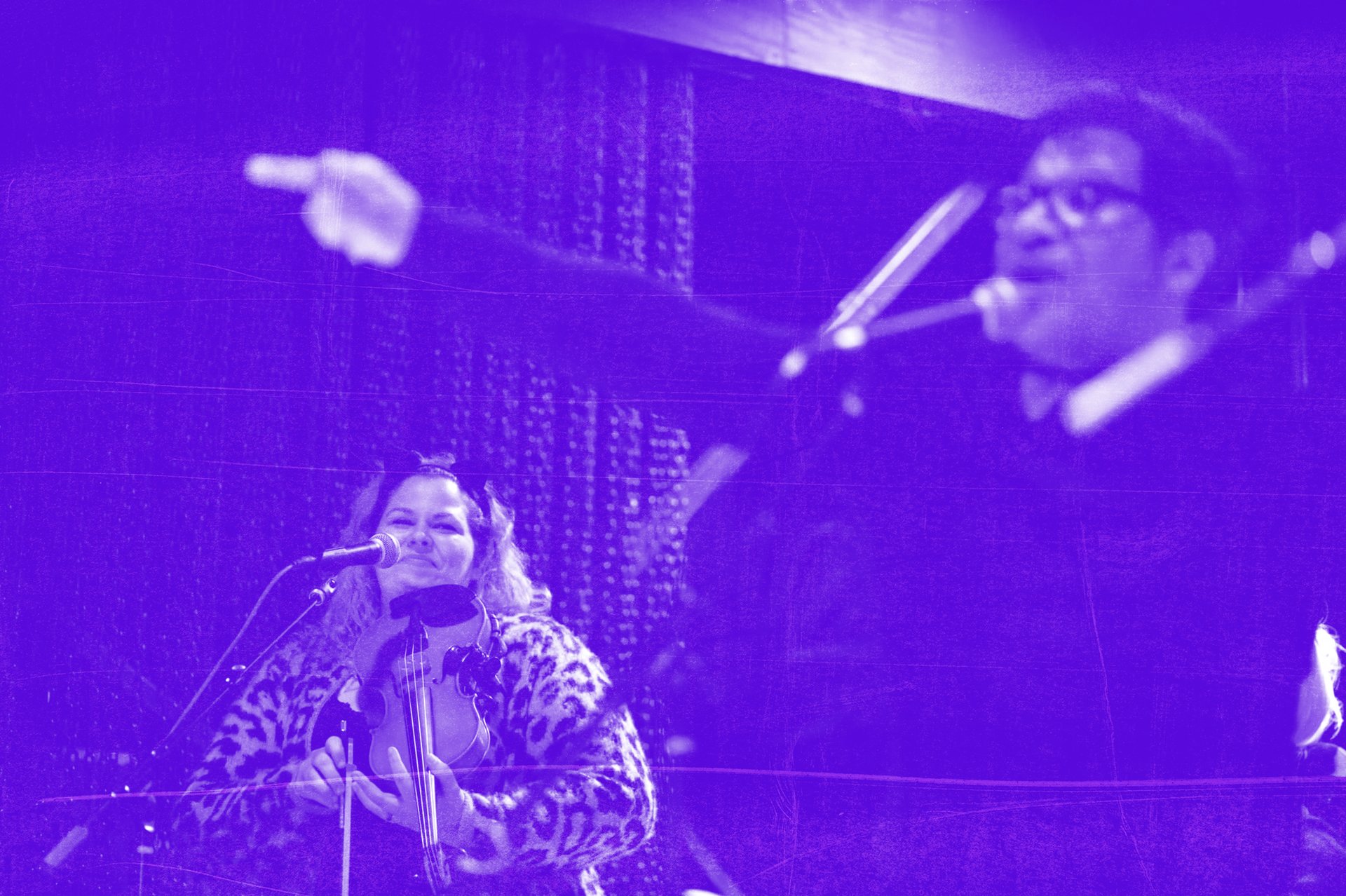 Antonio and Andrea performing with The Imaginary Friends at The Venue ATX in Austin, TX