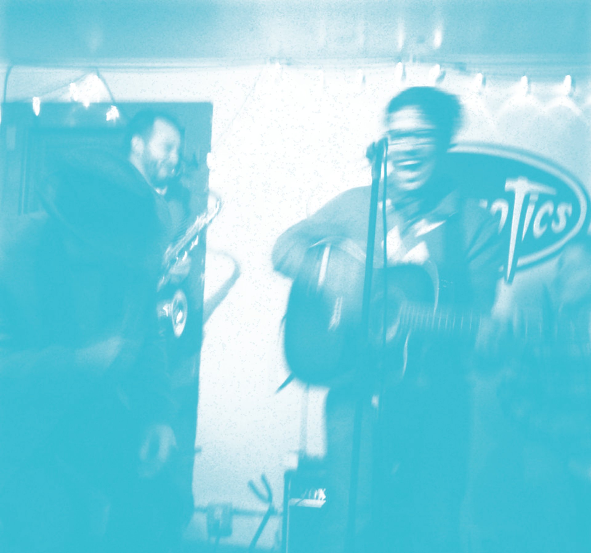 Antonio and Salido performing with the Imaginary Friends at Flipnotics in Austin, TX during their Holiday Mishap show