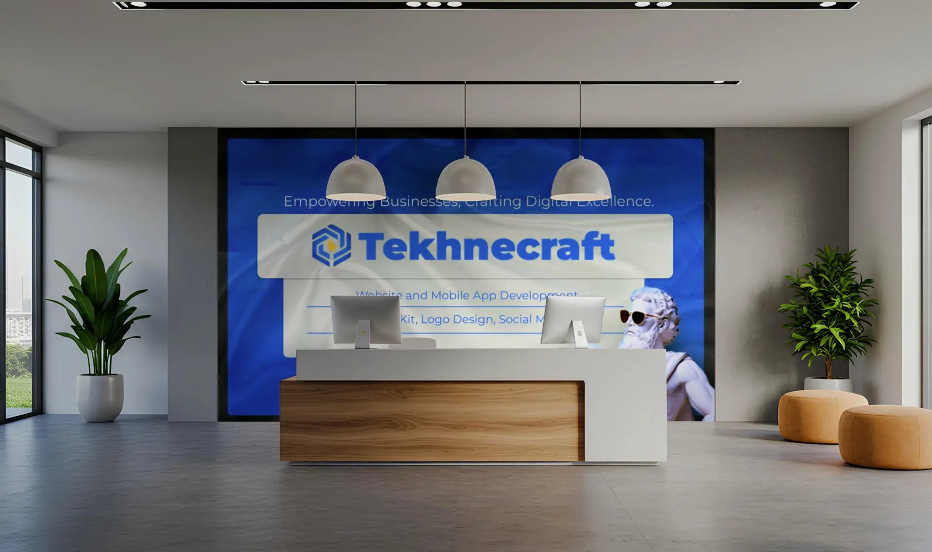 an abstract photo of a curved building with a blue sky in the background