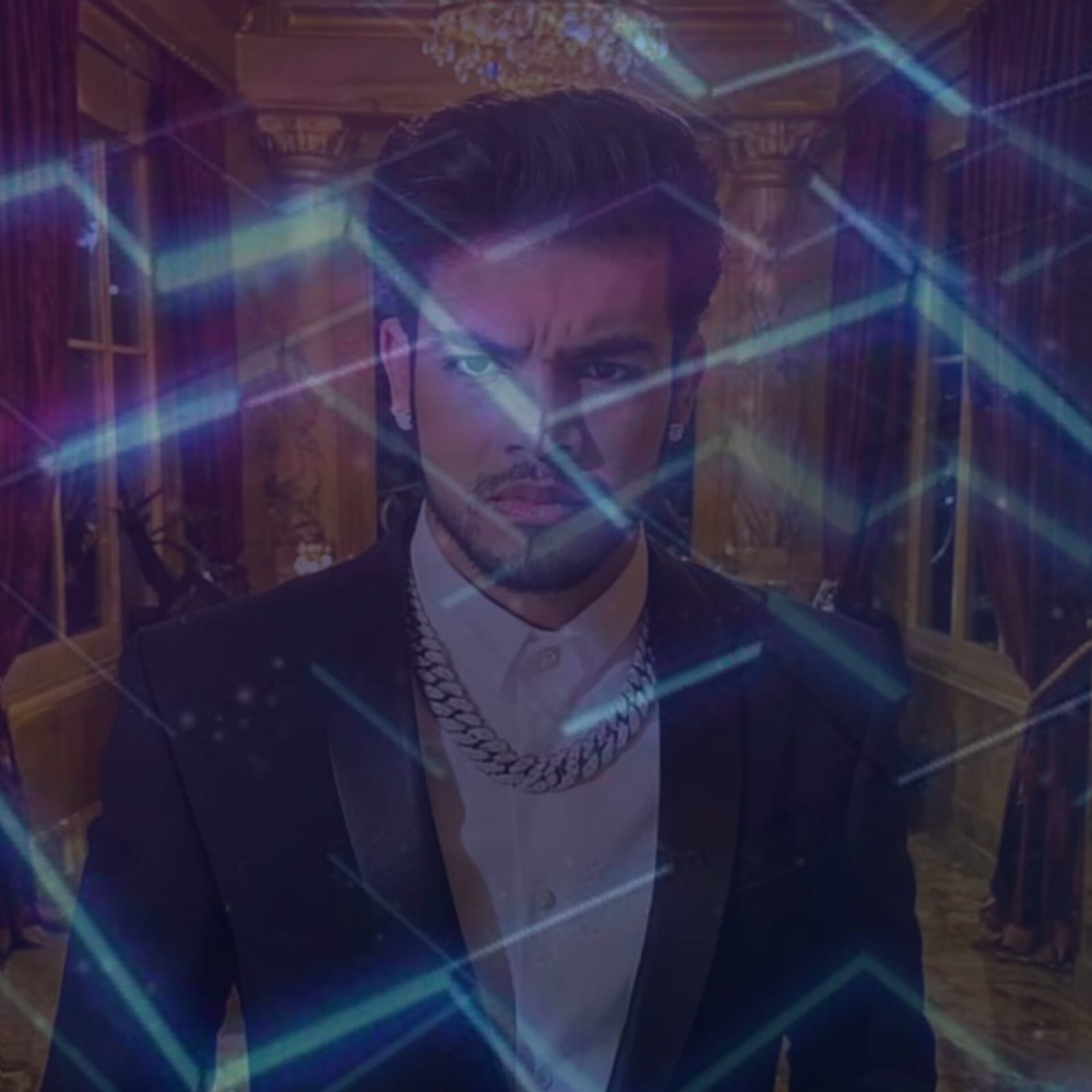 red blue and black abstract painting