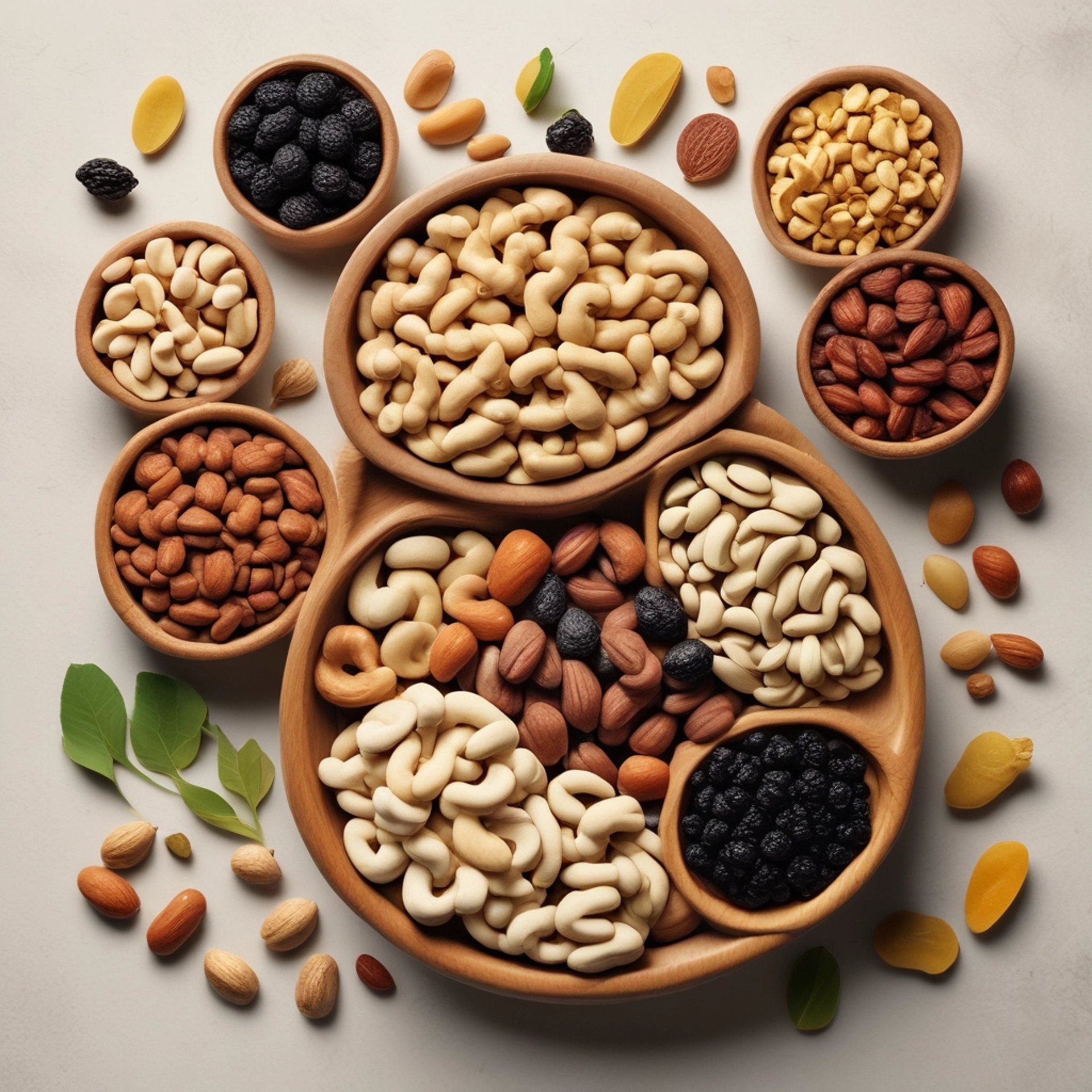 cashew nut lot on blue ceramic bowl
