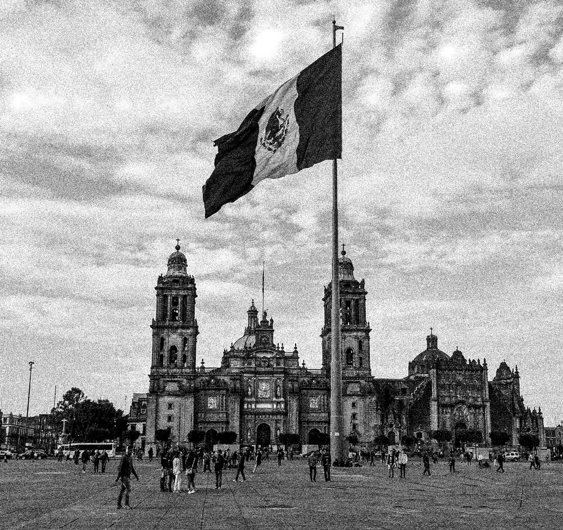Mexico City distrito federal in black and white