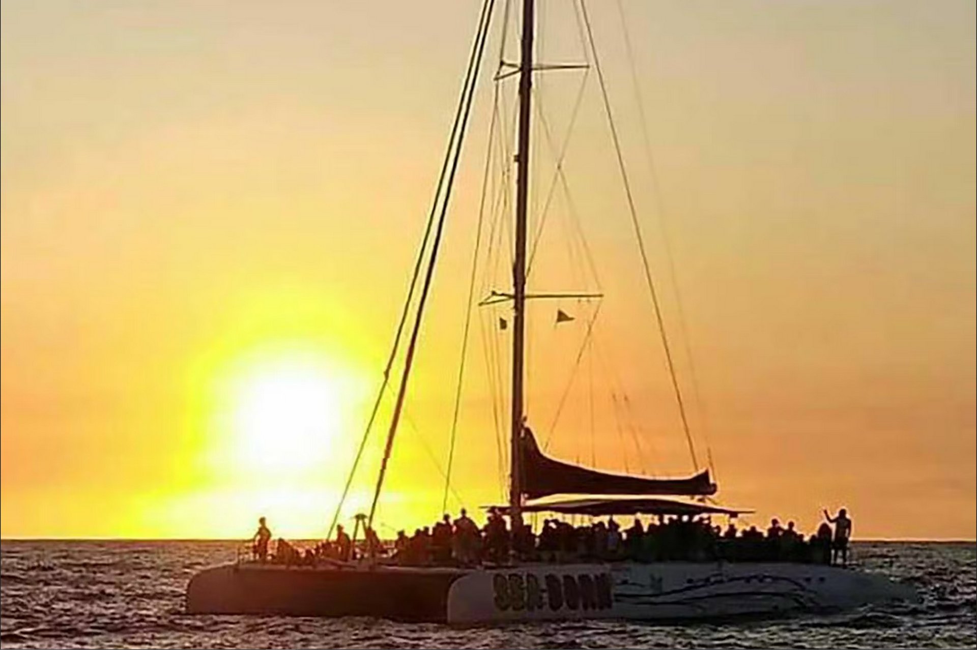 A sunset sailing tour on the SEA-BORN catamaran in Madeira.