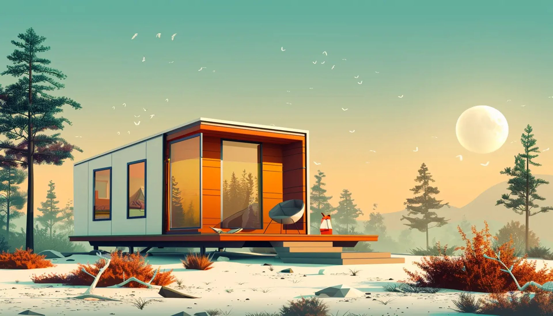 small cabin in nature
