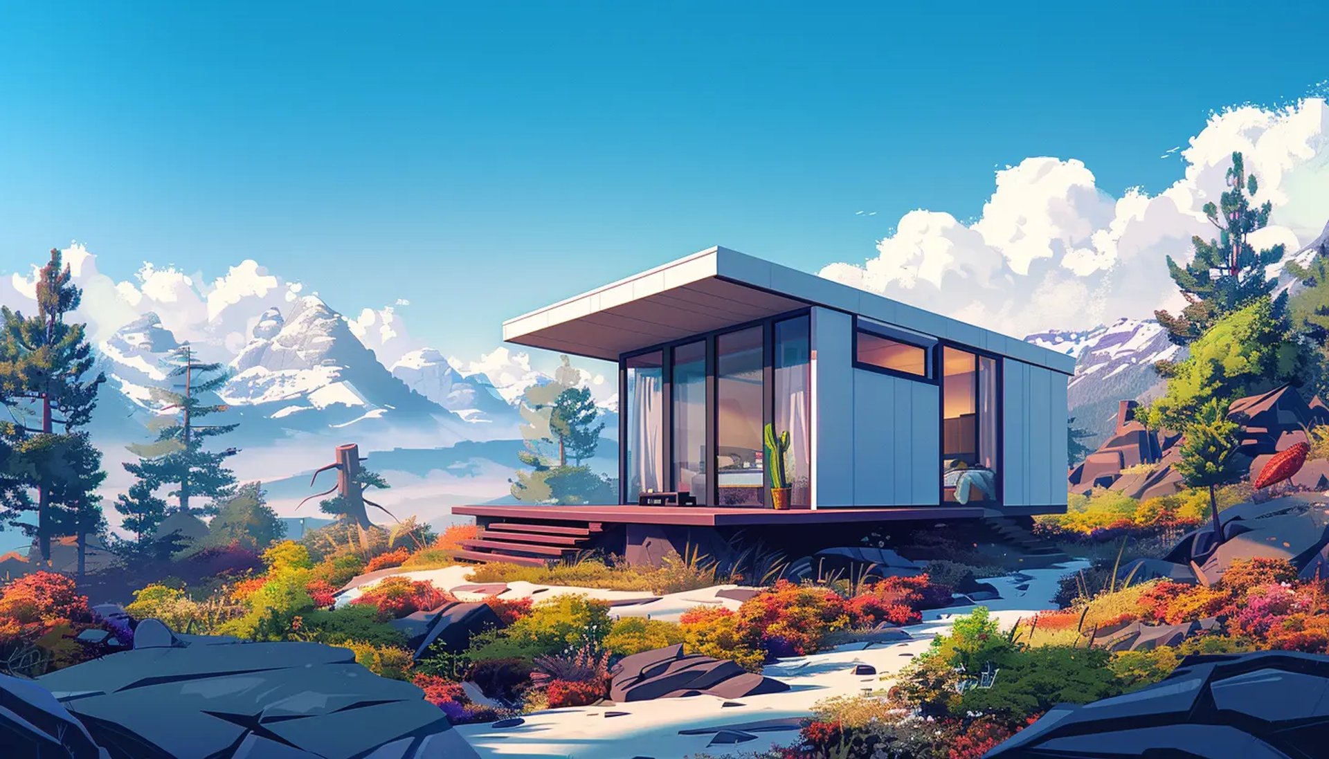 modern home in the mountains