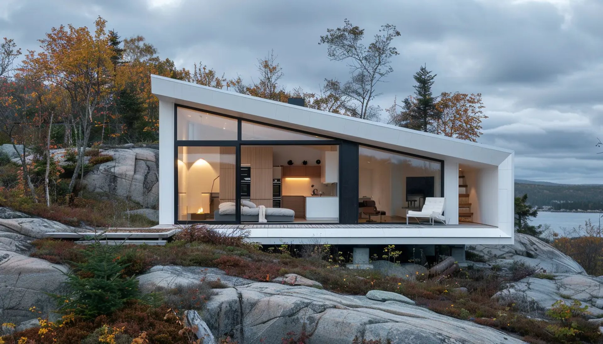 modern small house with a view