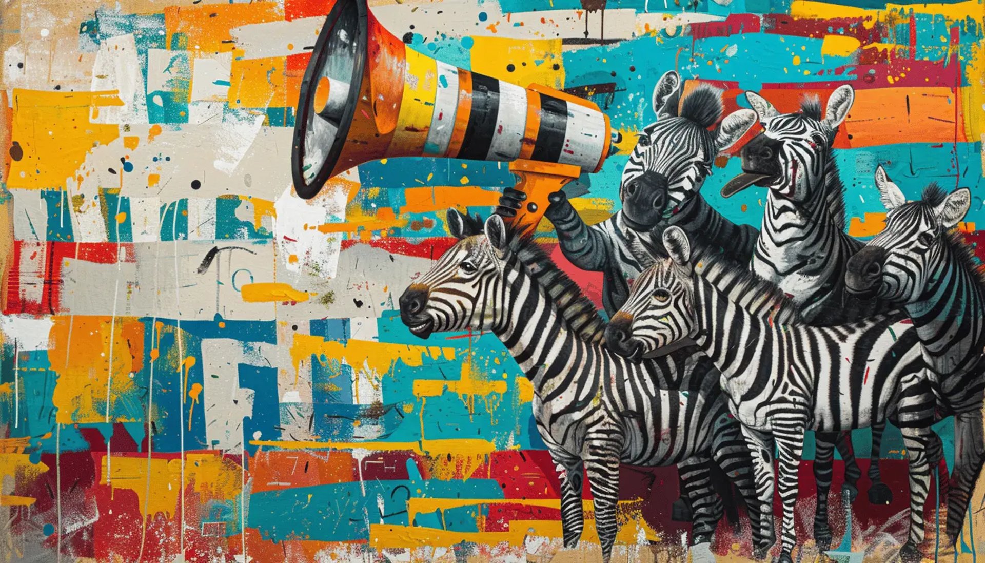 zebra with a megaphone