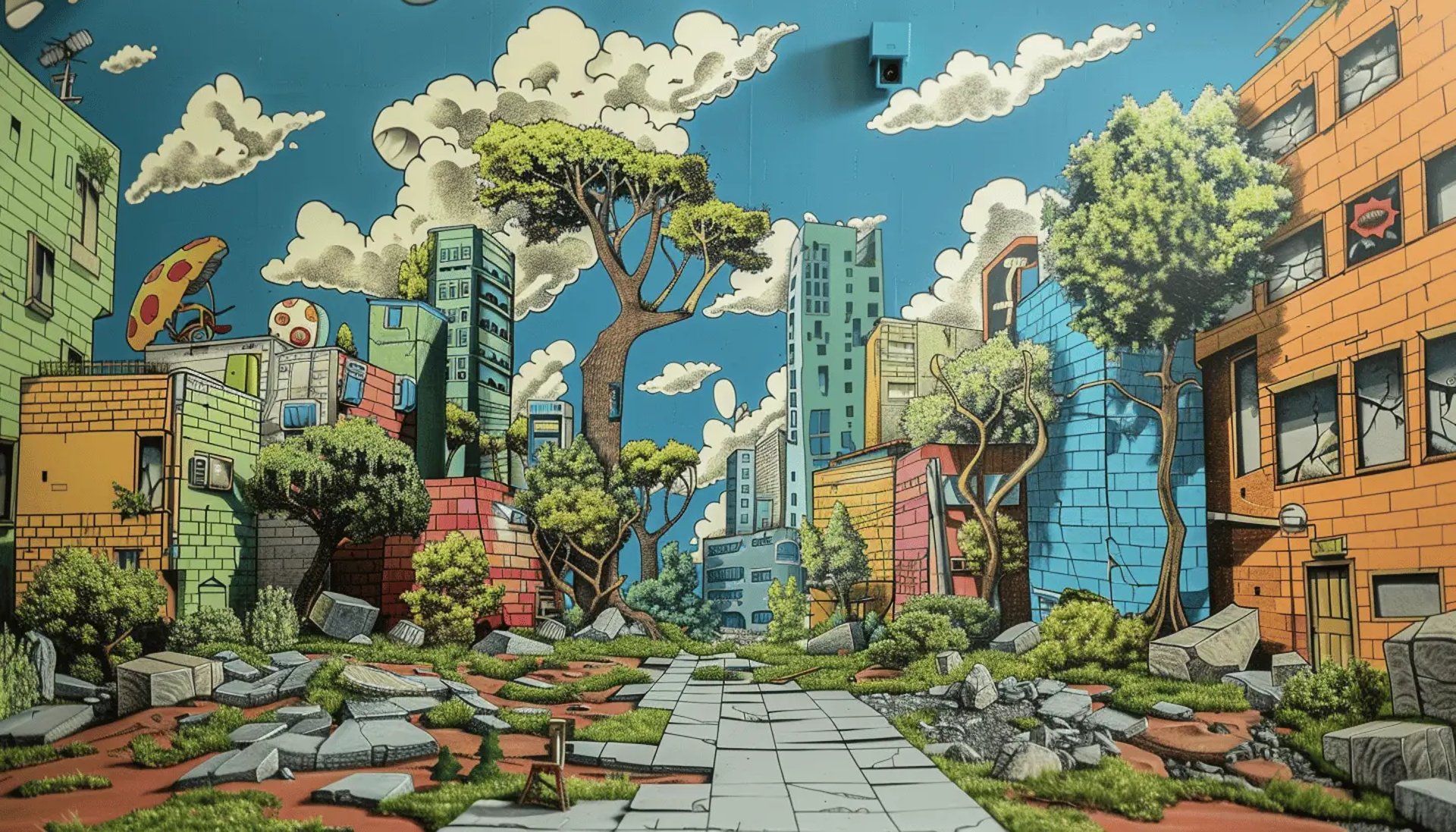 an outdoor city scene