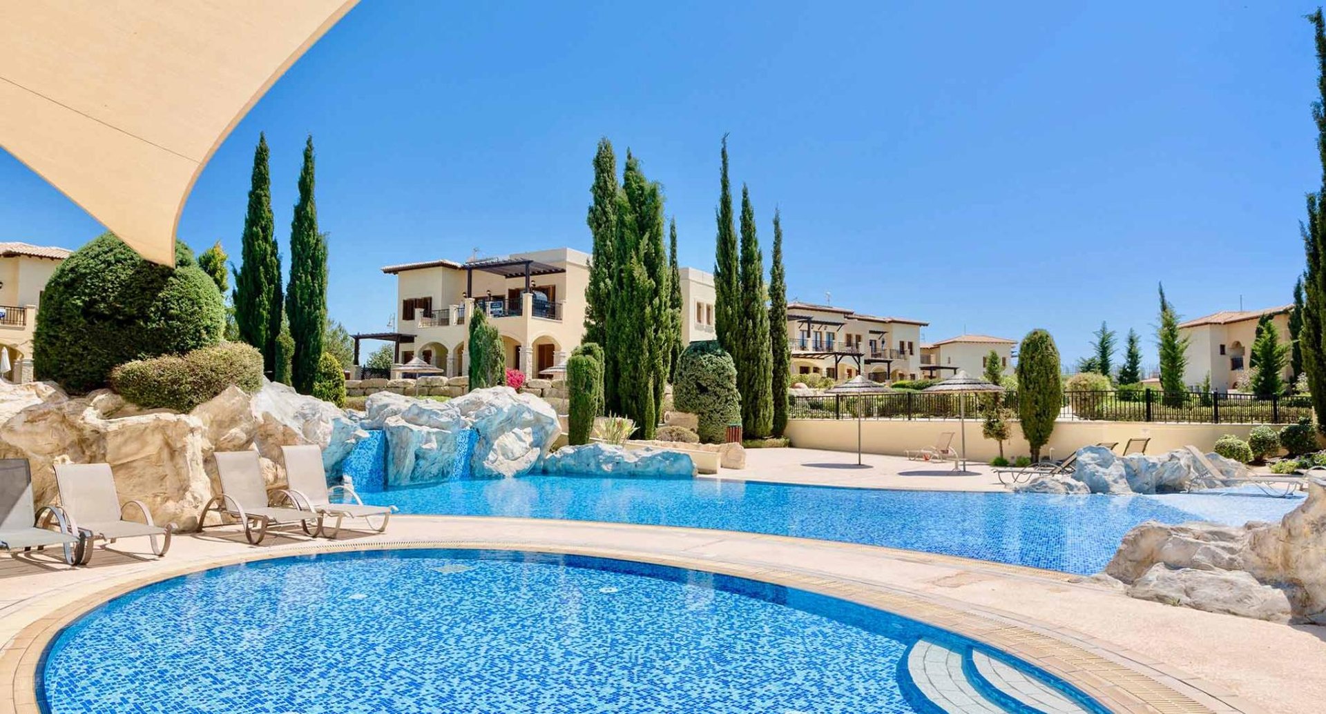 Community pool at Theseus Retreat holiday rental in Aphrodite Hills, Cyprus