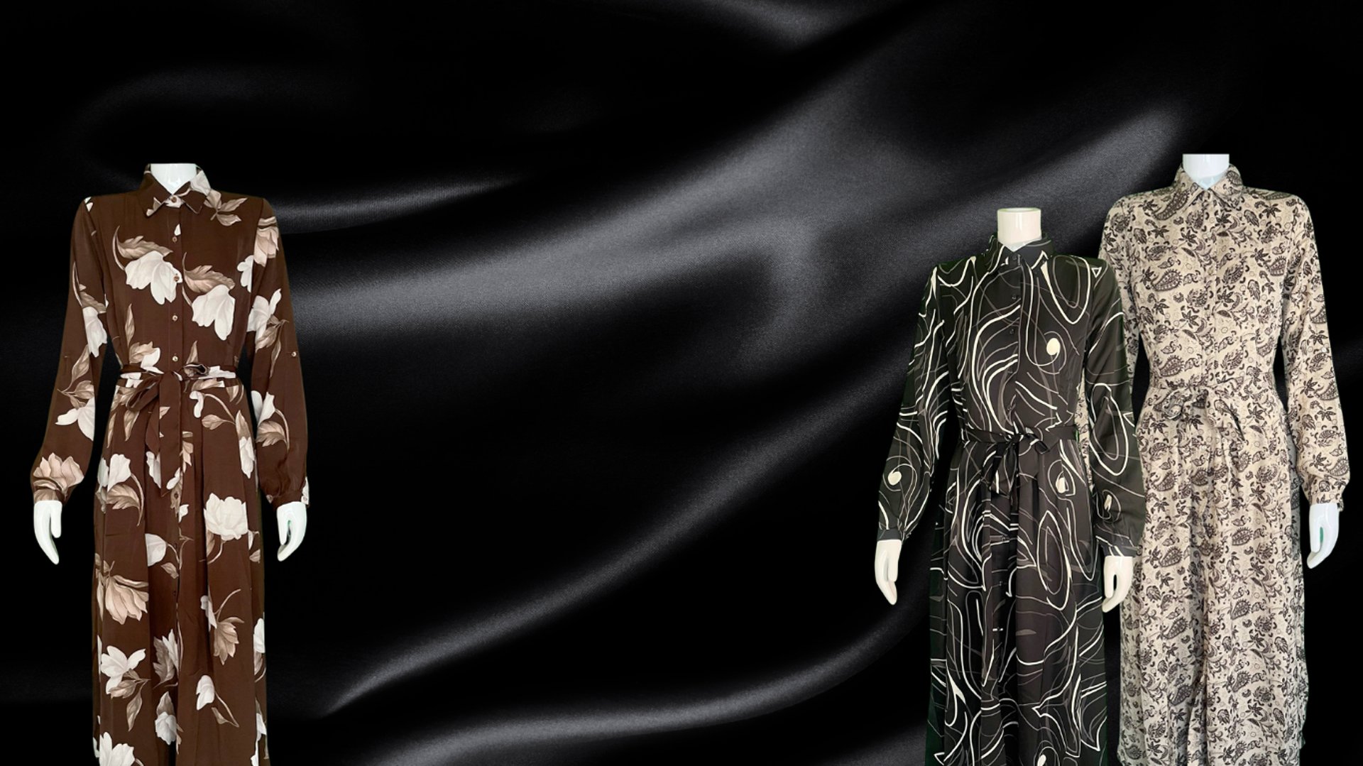 A woman in a blue dress sitting in front of a mirror