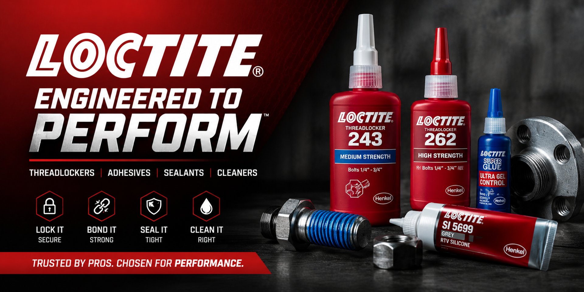 Loctite adhesives, threadlocker, sealants and glue