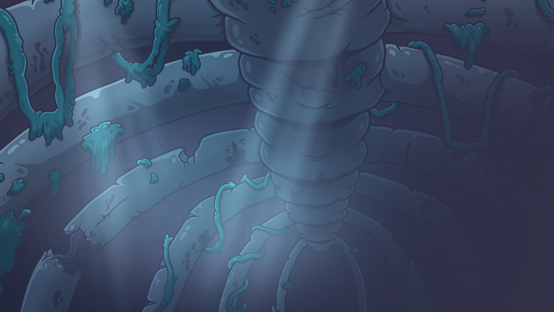 an abstract photo of a curved building with a blue sky in the background