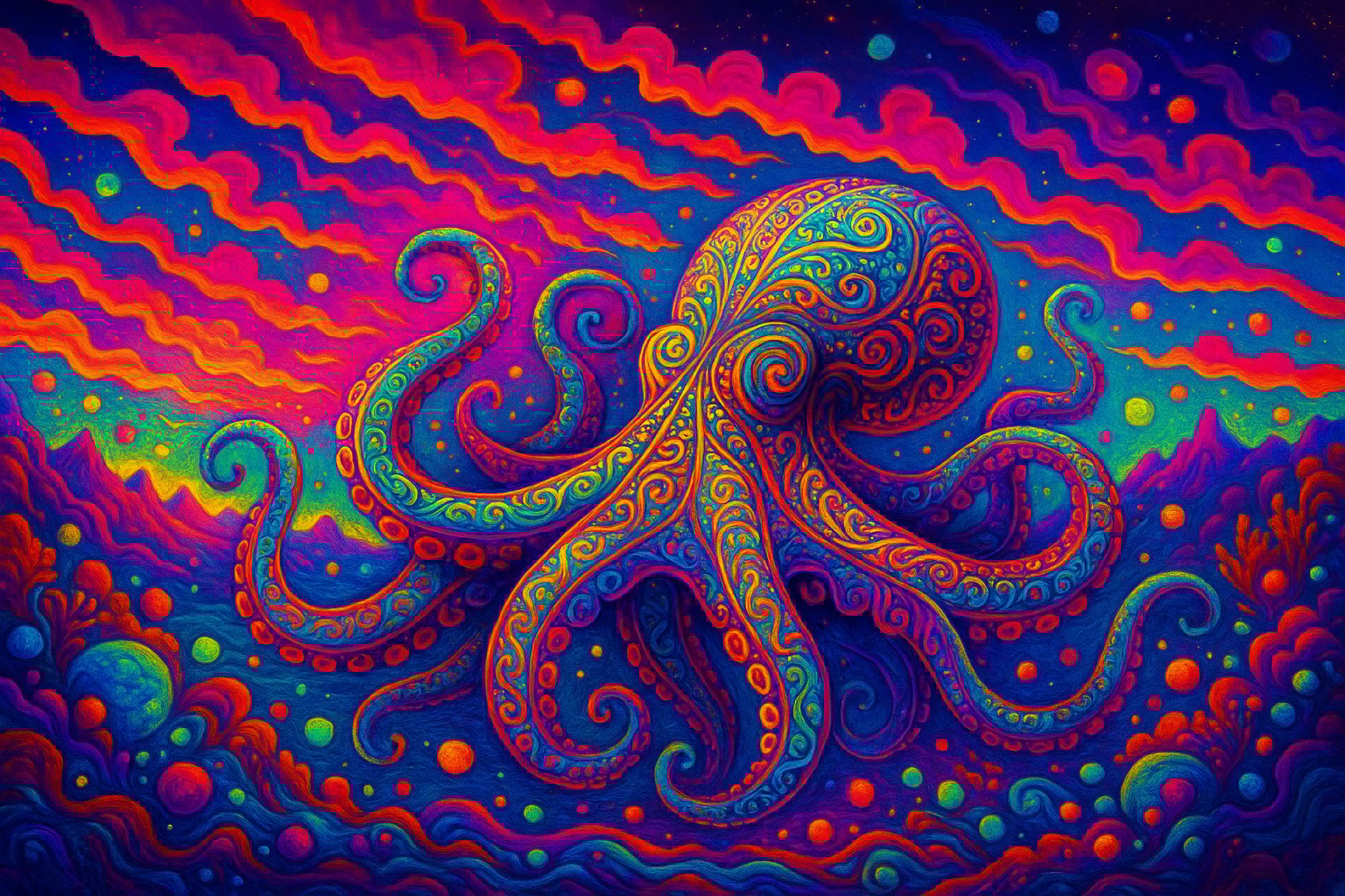 an abstract photo of a curved building with a blue sky in the background