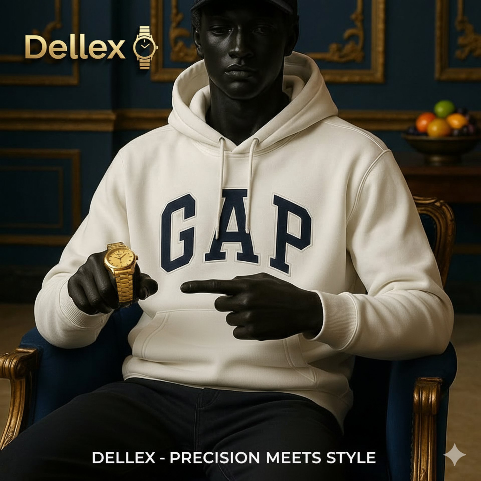 round silver-colored chronograph watch with brown leather strap