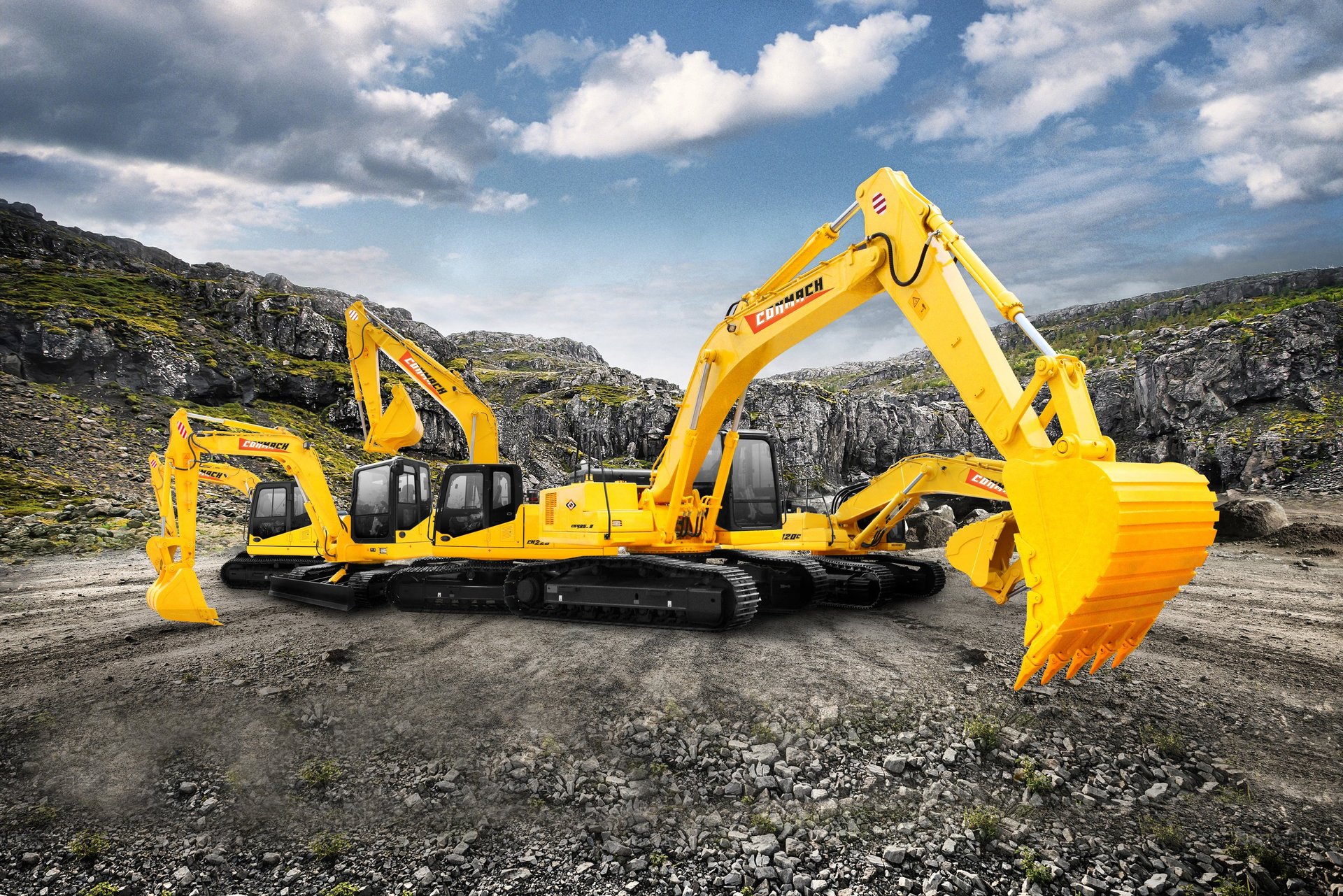 AJASCOM heavy excavator at construction site Africa