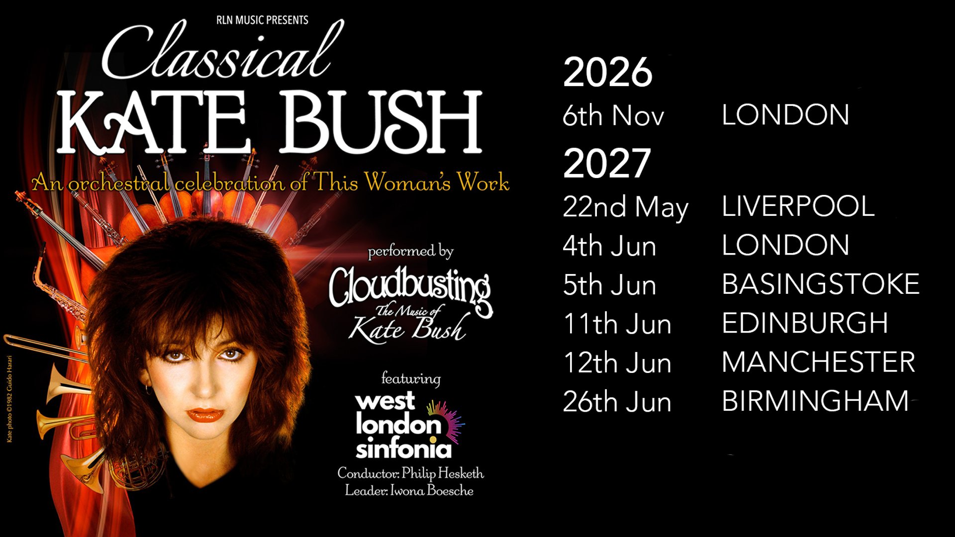 Link to 2026 Tour dates for CLOUDBUSTING - The music of KATE BUSH