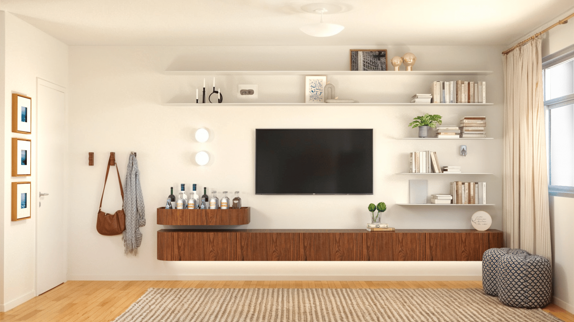 an abstract photo of a curved building with a blue sky in the background