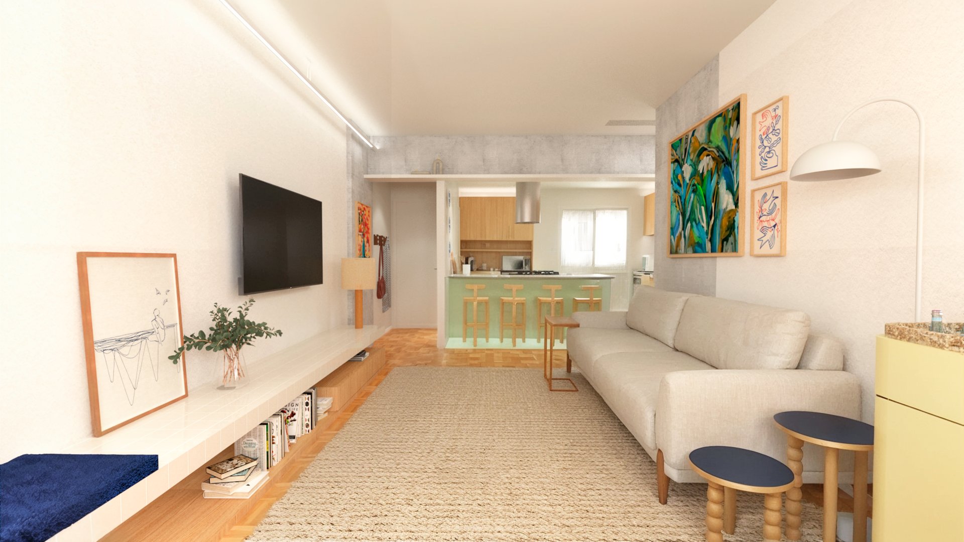 an abstract photo of a curved building with a blue sky in the background