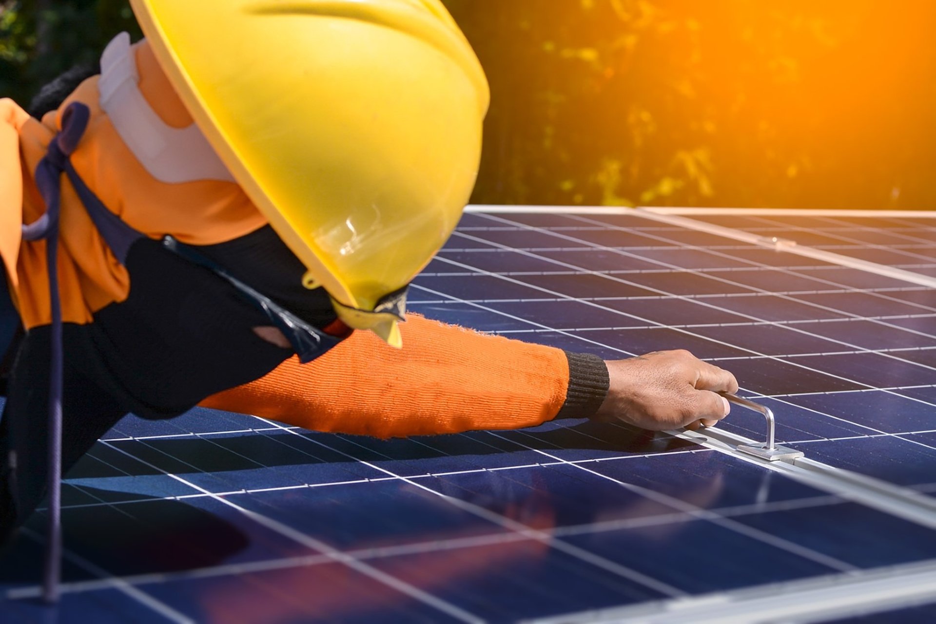 white and blue solar panel system