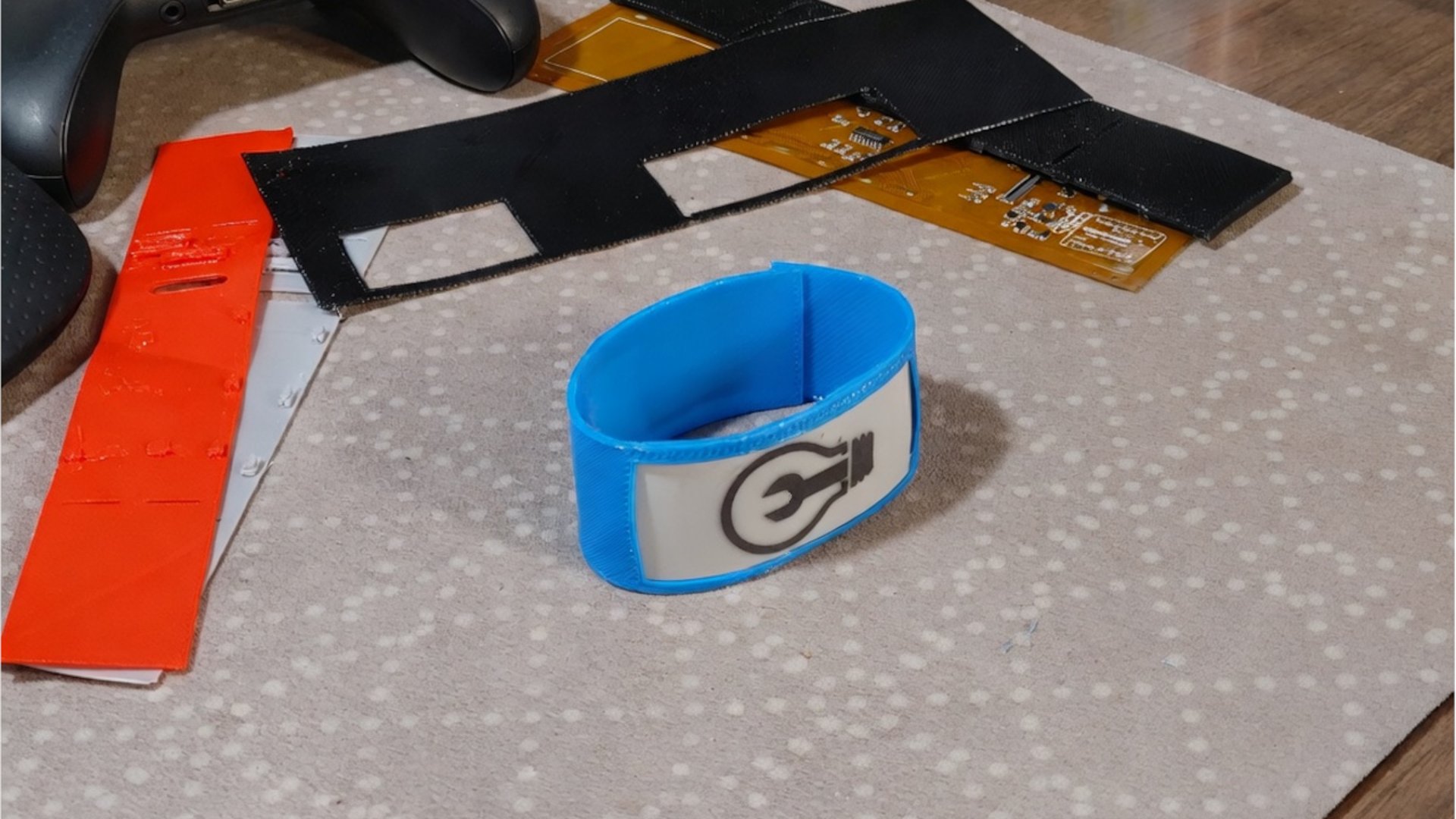 Person wearing a digital watch on arm