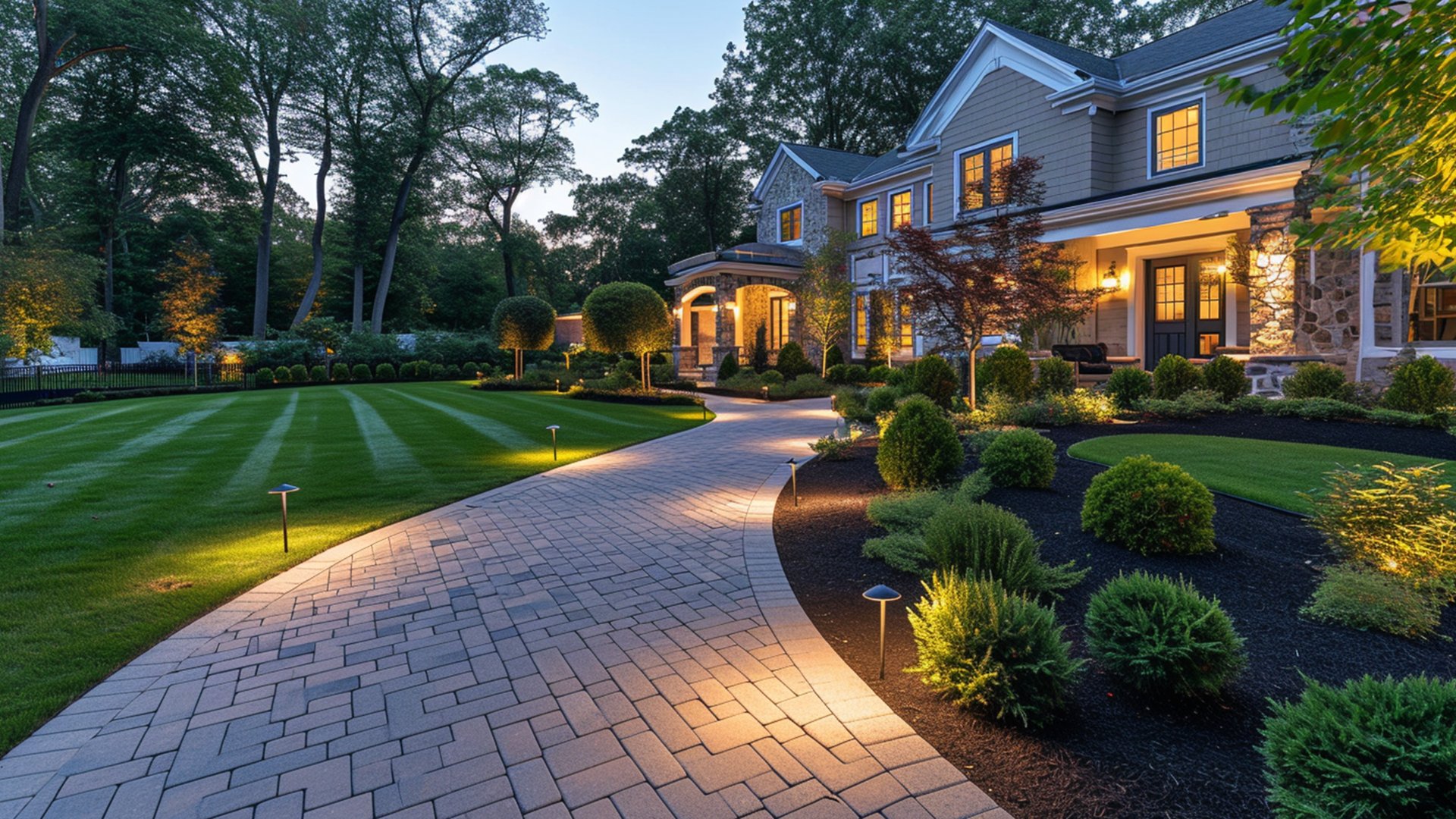 white and black lighted concrete house