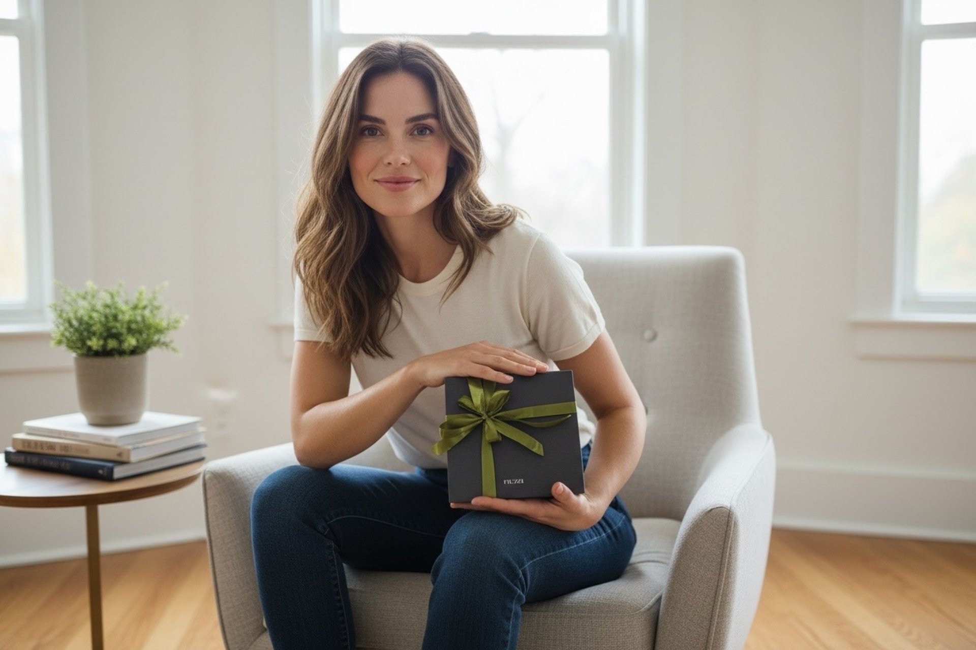 Trijų skirtingų dydžių rankų darbo žvakės šiltų žemės spalvų interjere, uždegtos vakaro jaukumui