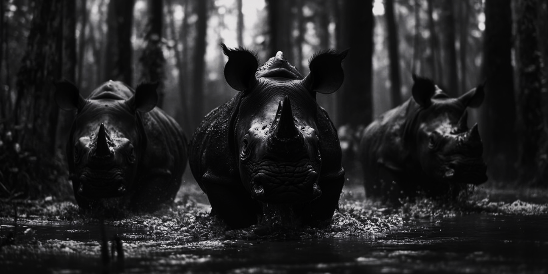 gray rhino digital wallpaper
