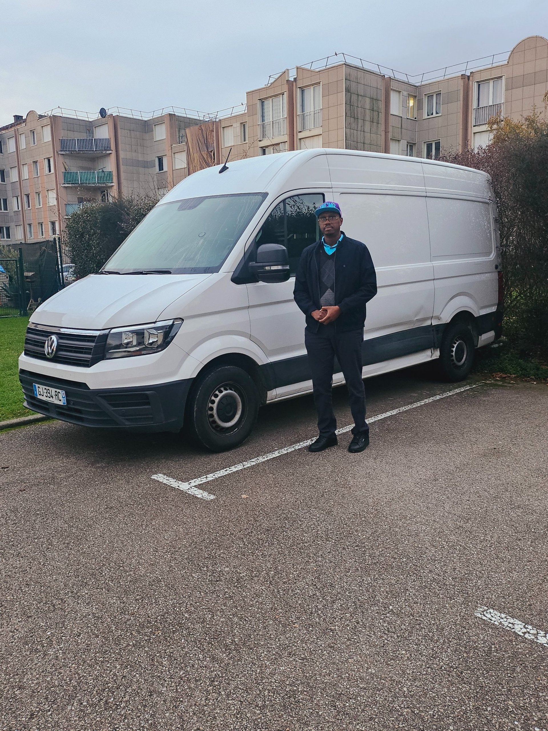 man driving vehicle with GPS system turned on