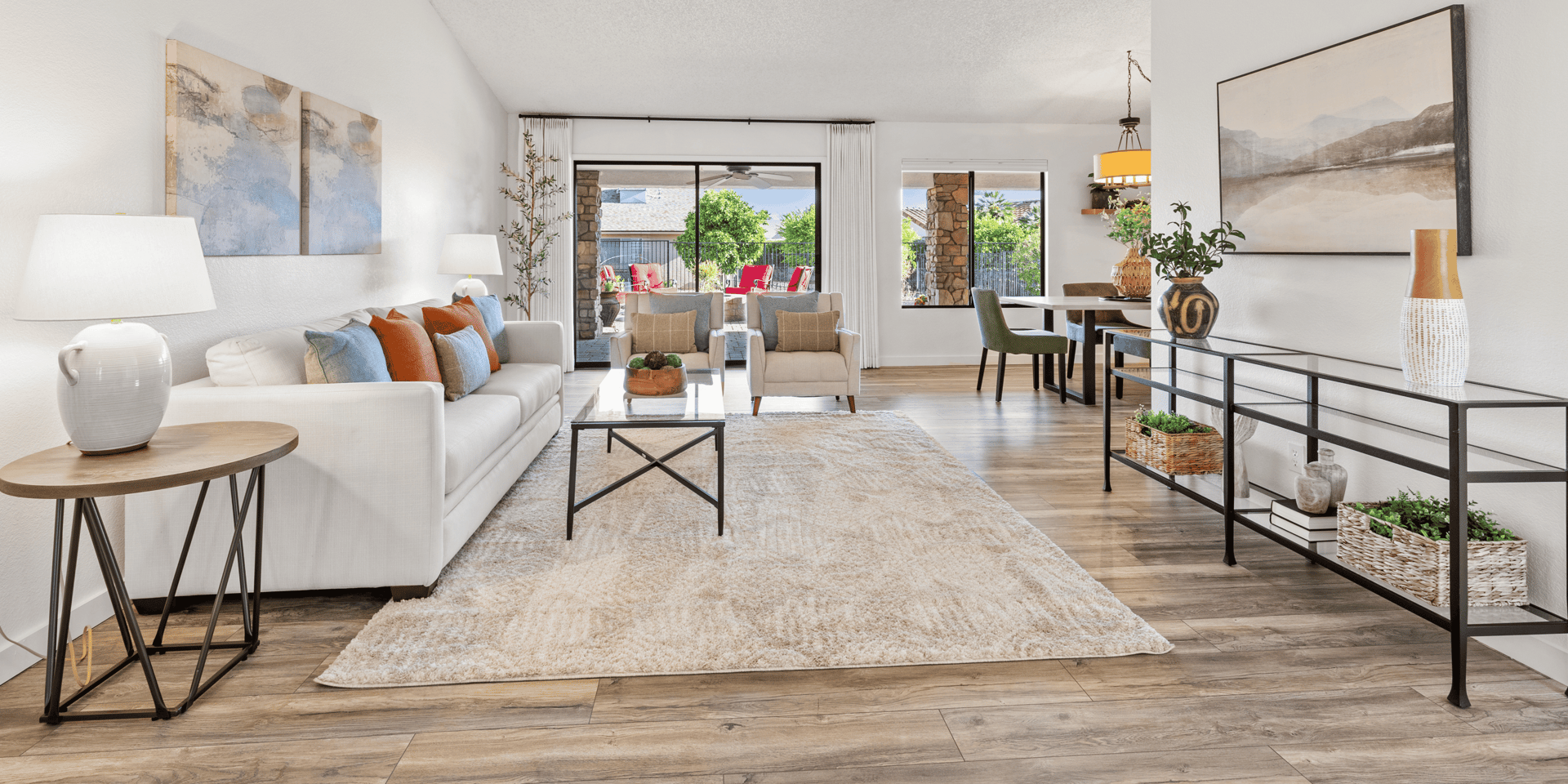 an abstract photo of a curved building with a blue sky in the background