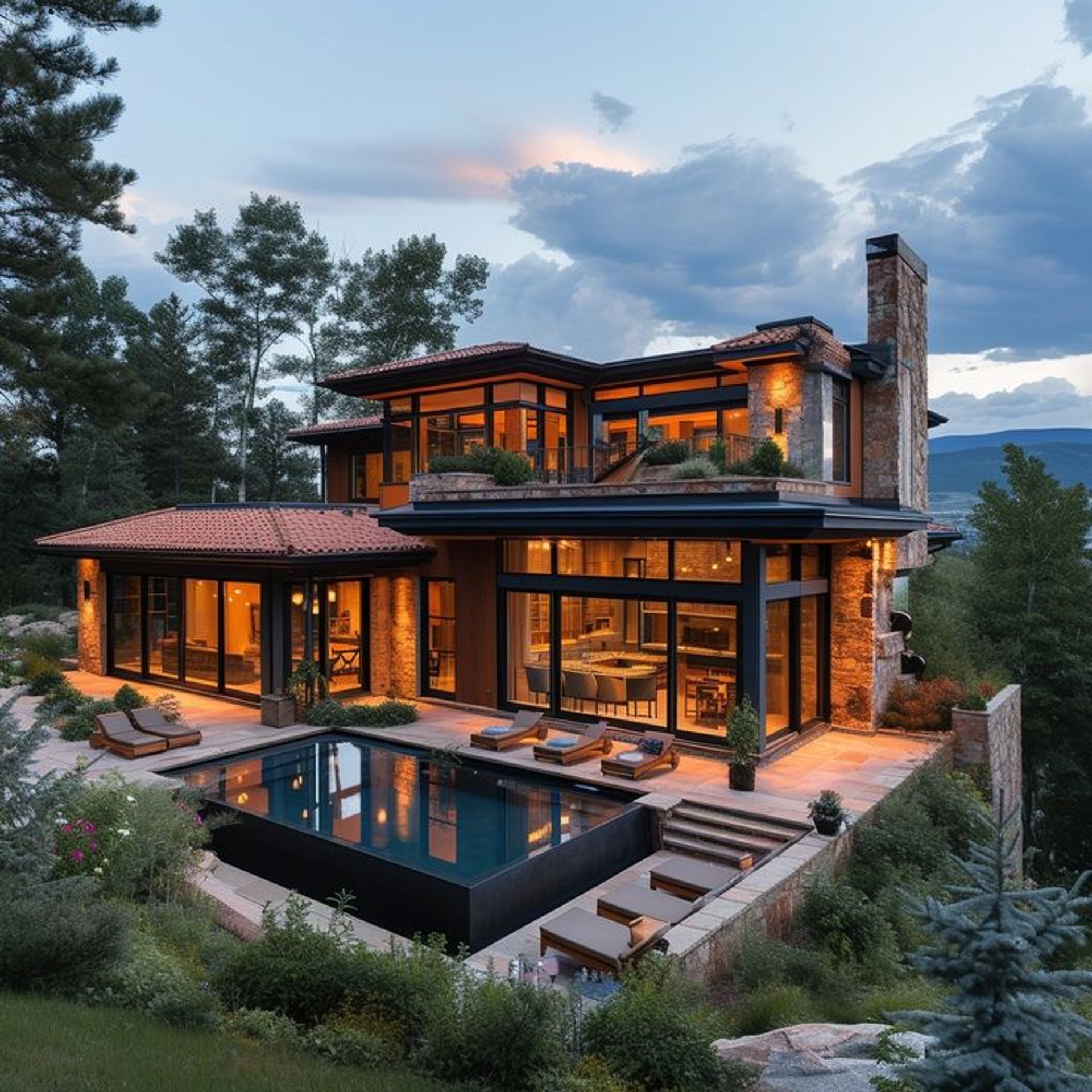 an abstract photo of a curved building with a blue sky in the background