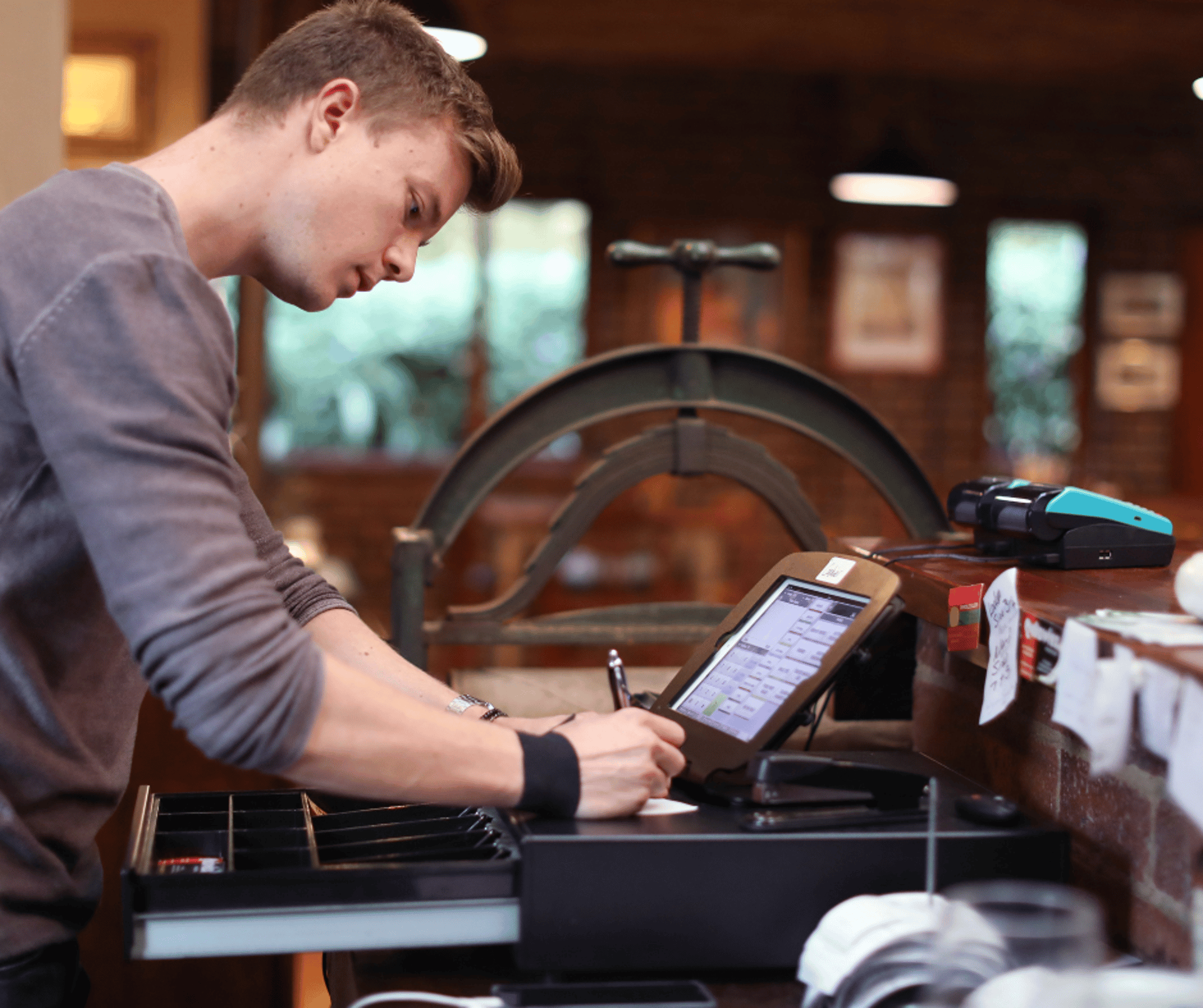 an abstract photo of a curved building with a blue sky in the background
