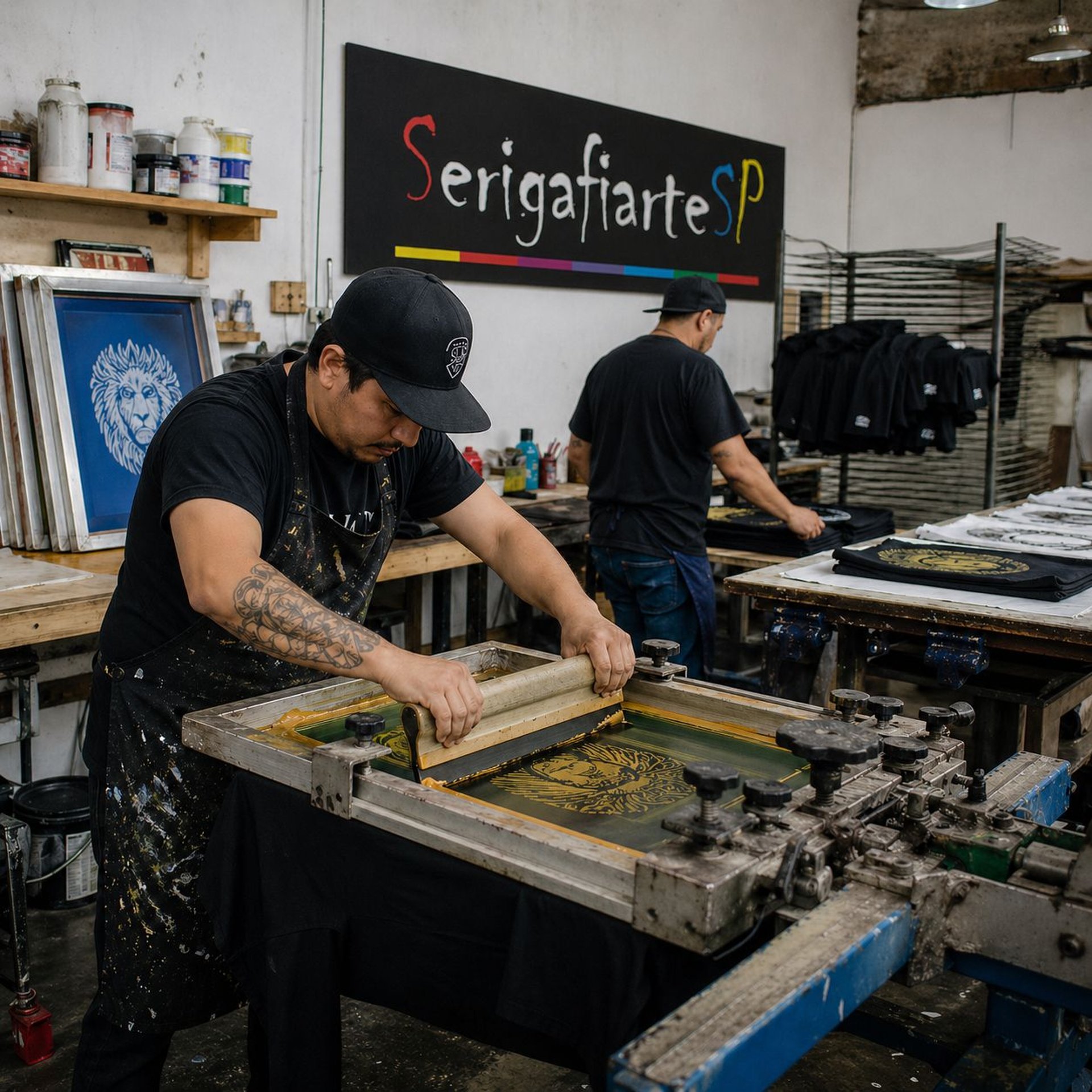 a person working on a machine