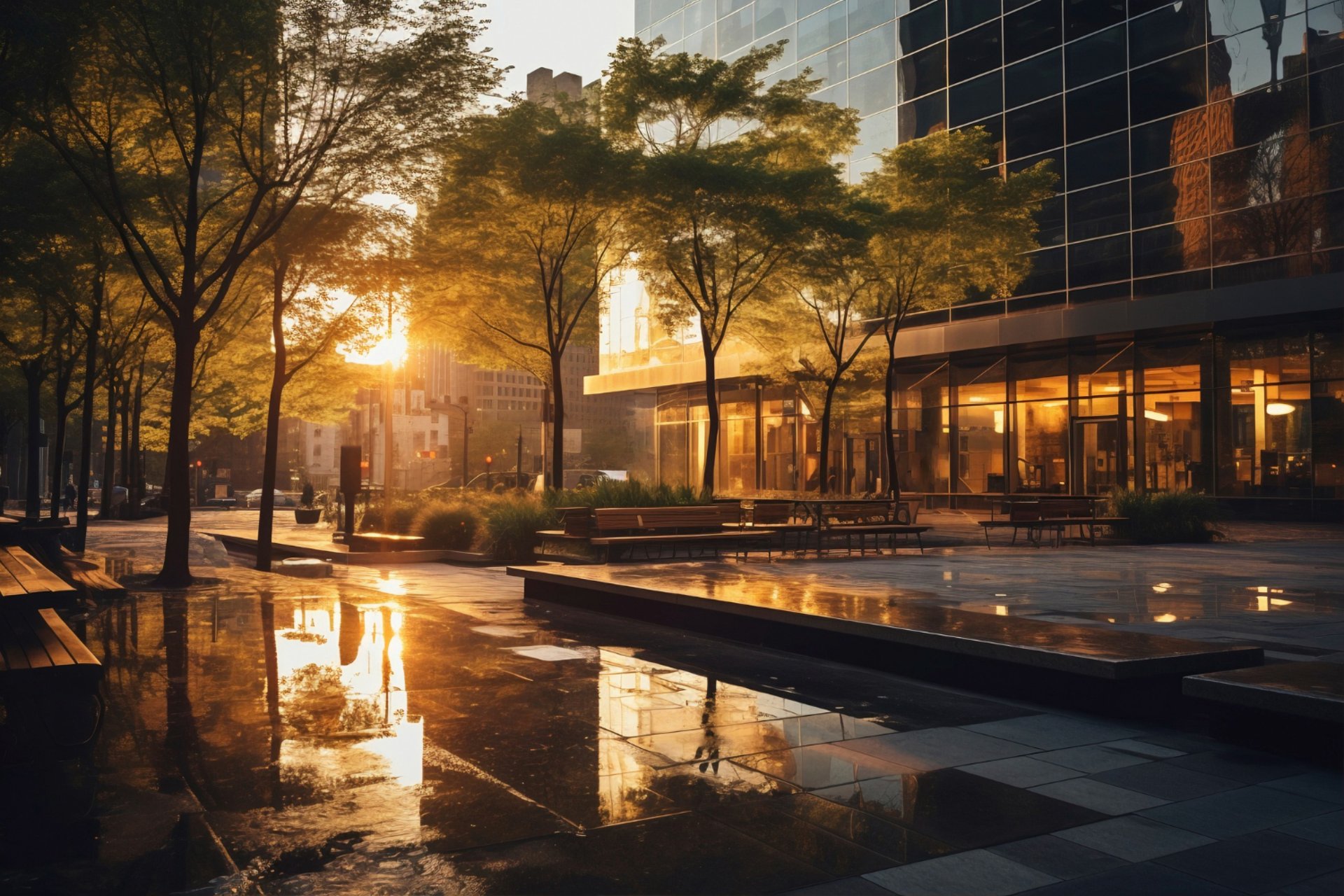 an abstract photo of a curved building with a blue sky in the background